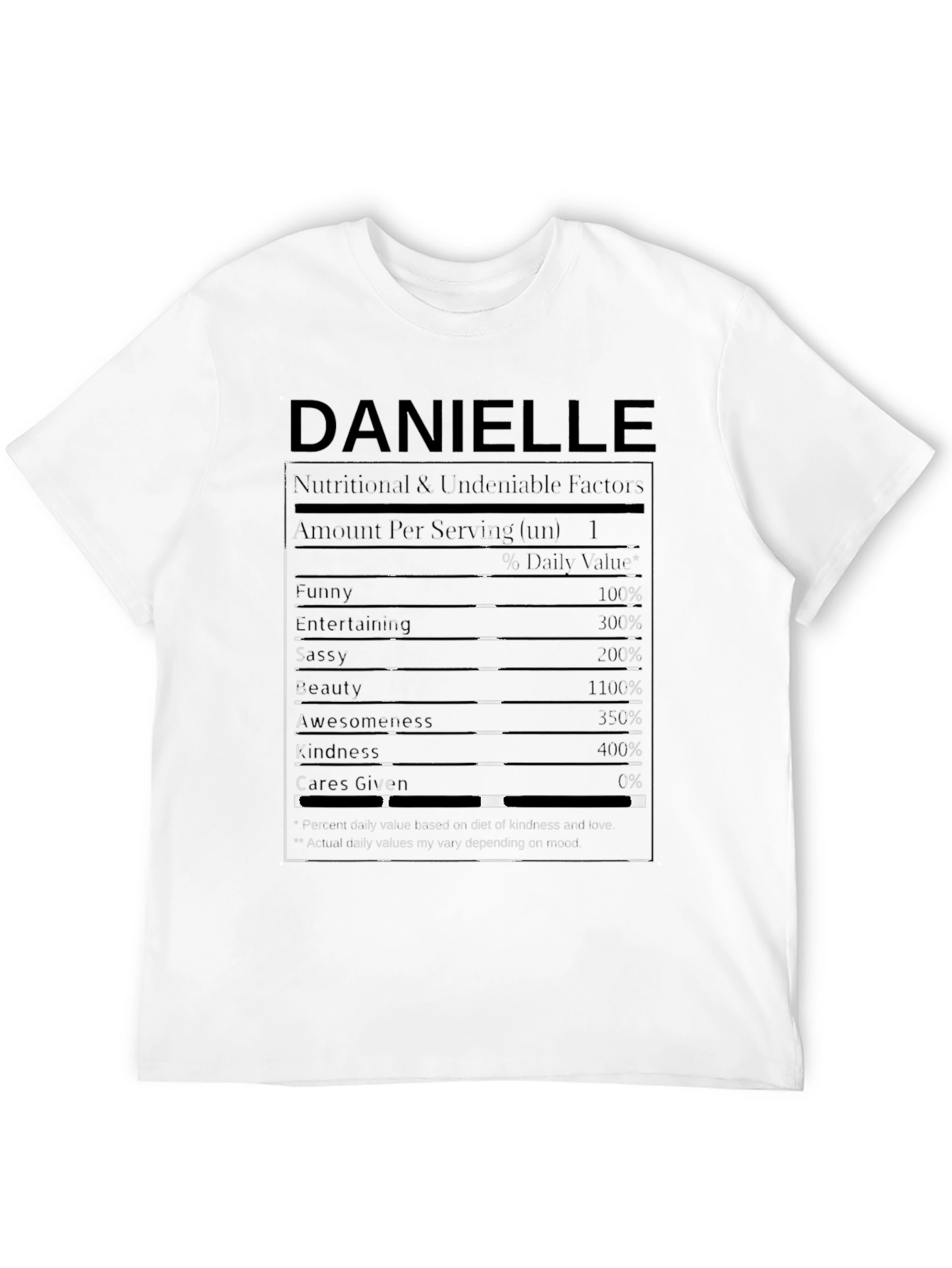 Danielle Nutritional Facts T-Shirt
