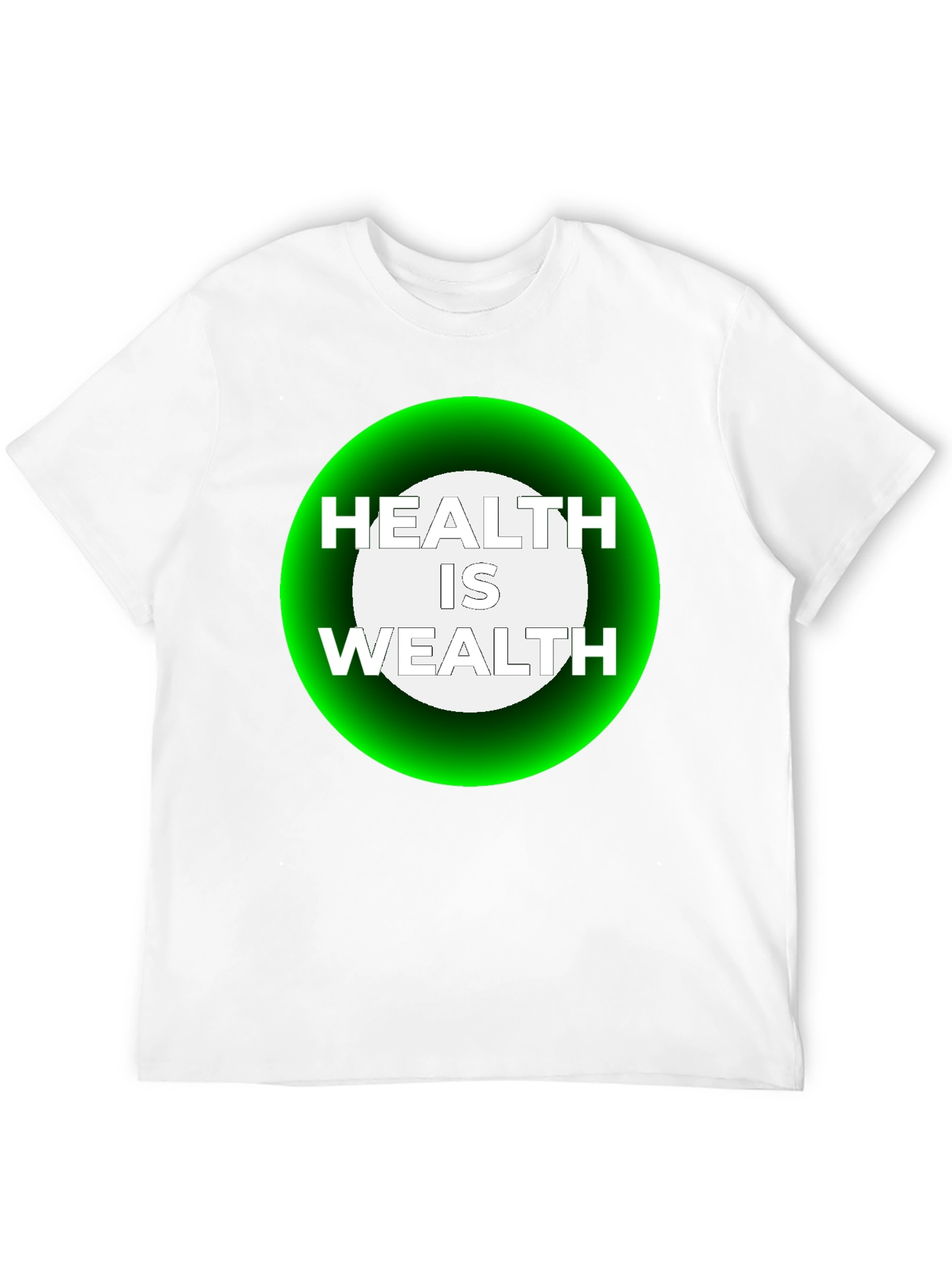 Health Is Wealth Graphic Tee - Black Casual T-Shirt
