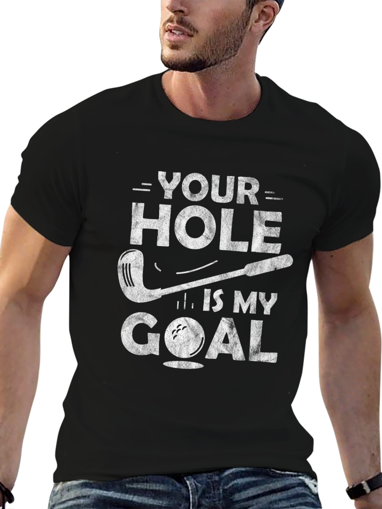 Your Hole is My Goal Funny Golf T-Shirt