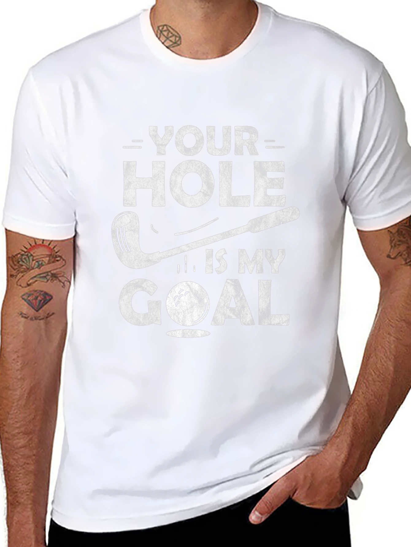 Your Hole is My Goal Funny Golf T-Shirt