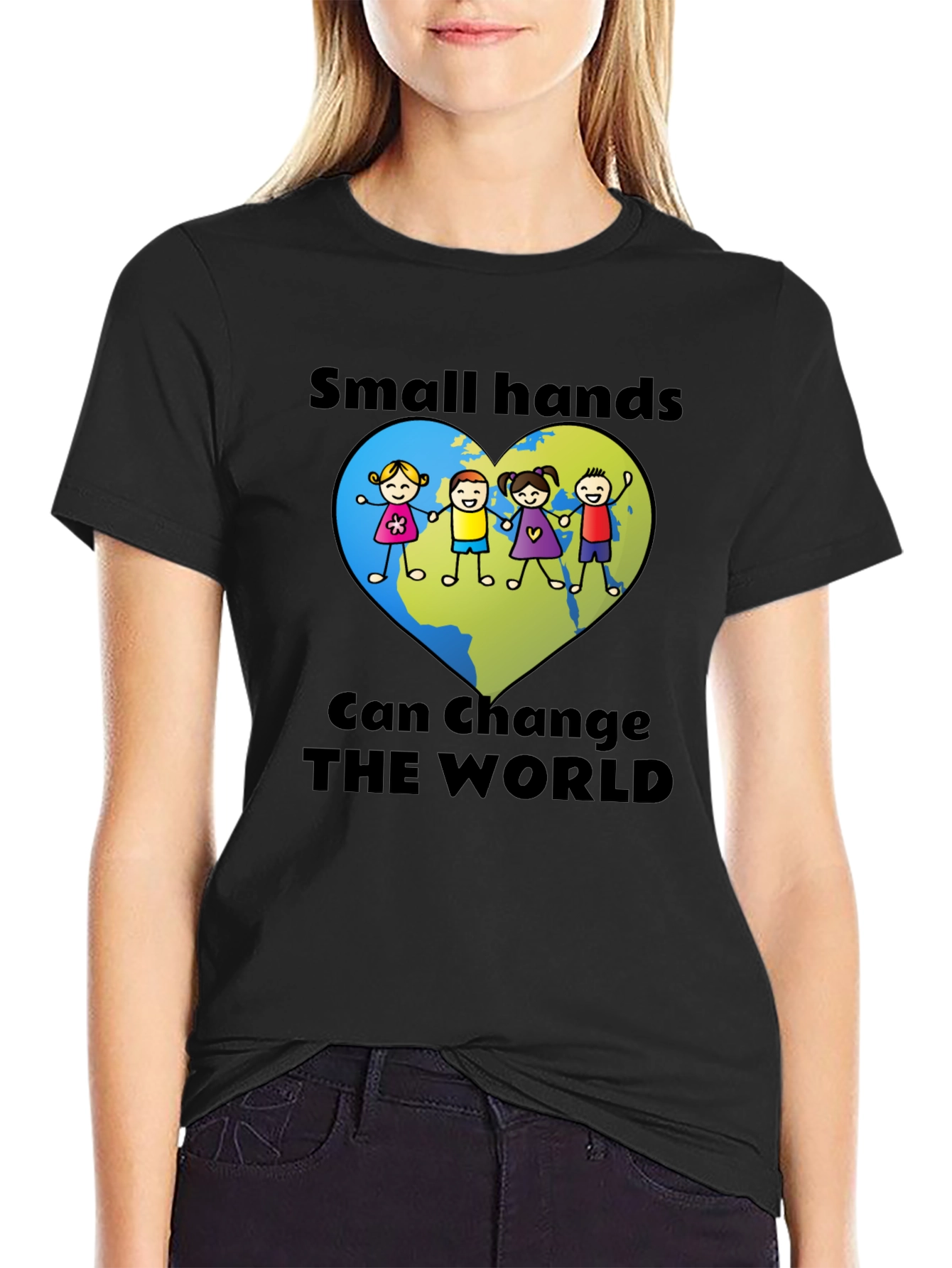 Small Hands Change the World Graphic T-Shirt