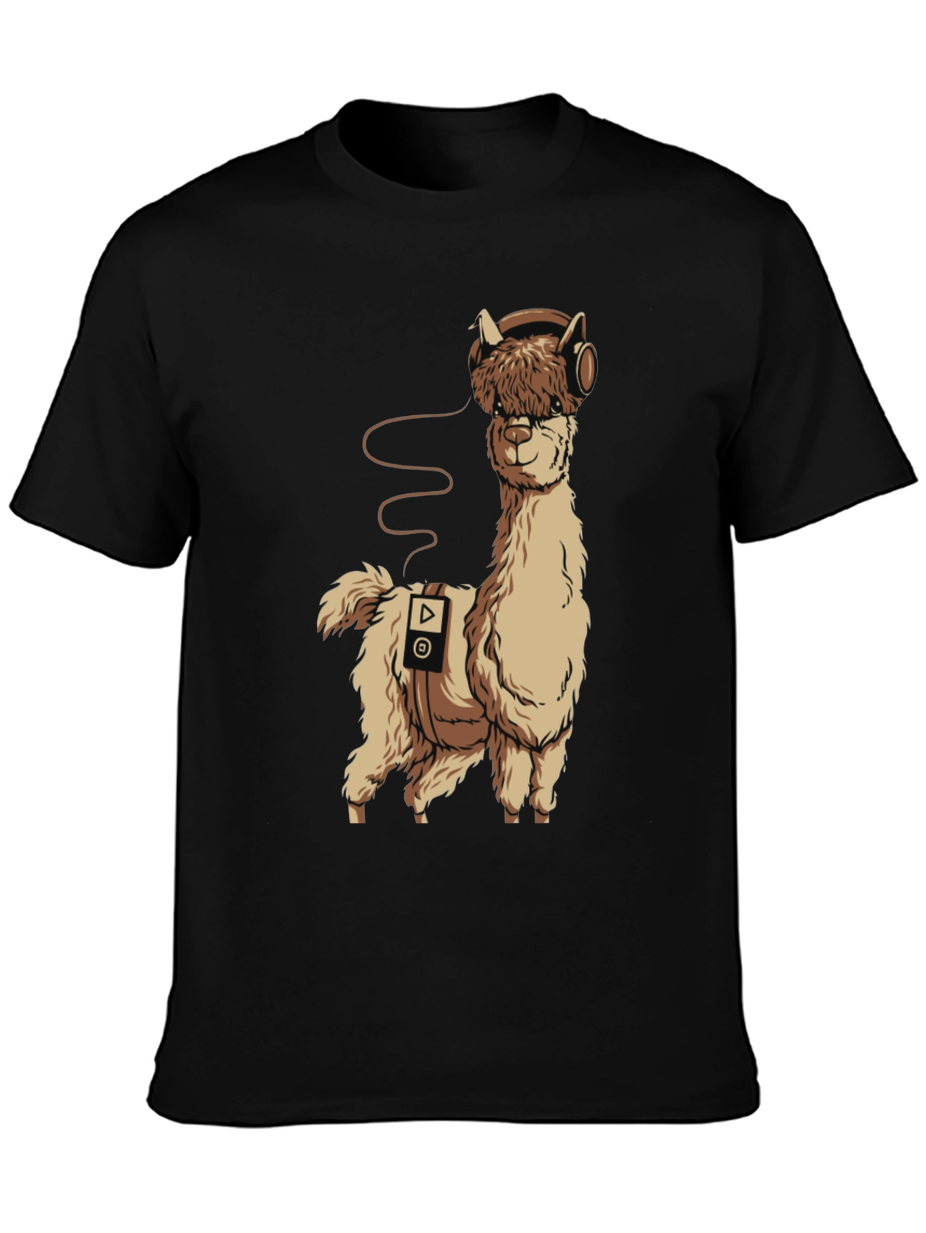 Alpaca DJ Black T-Shirt - Music Lover Tee