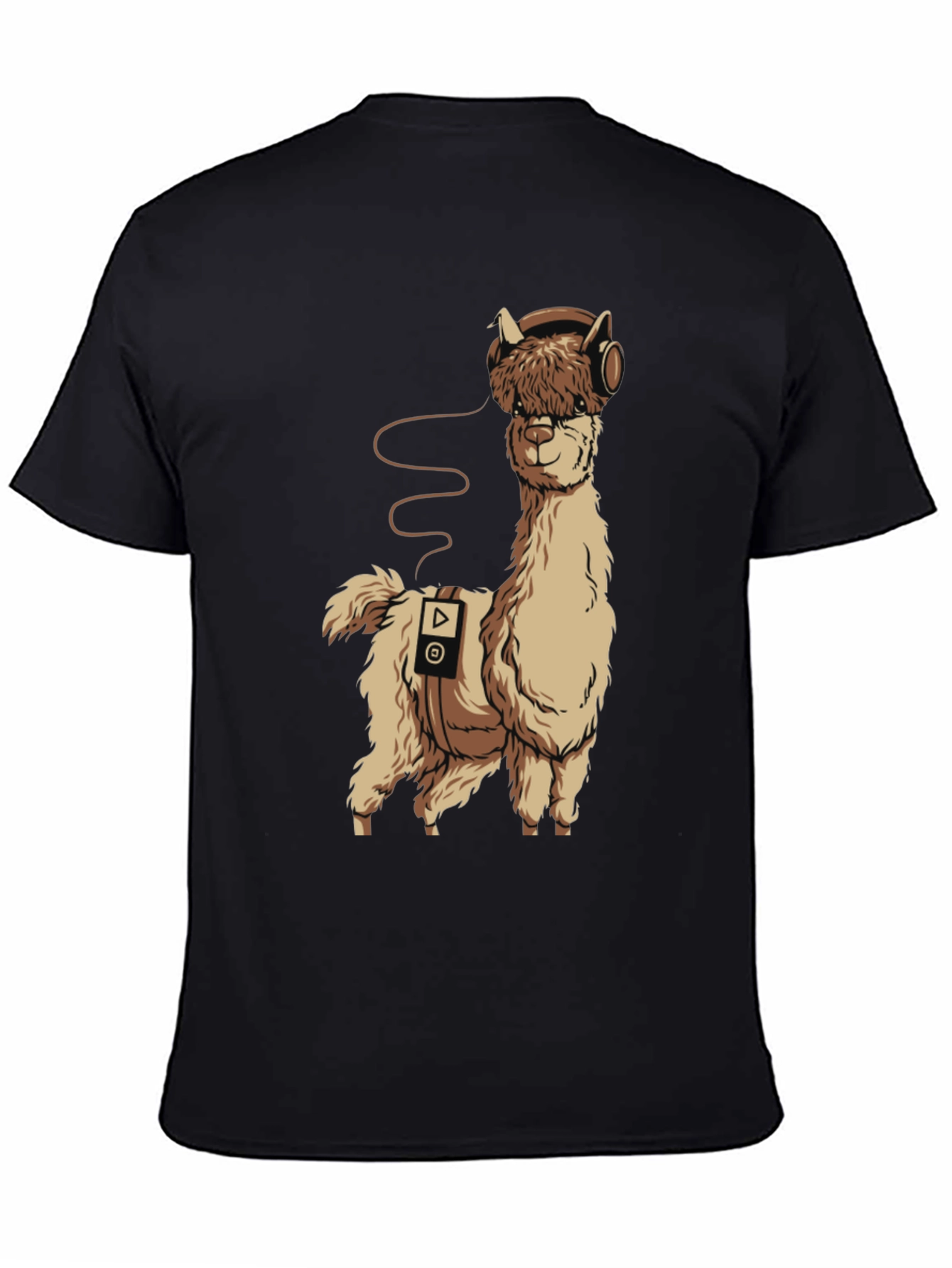 Alpaca DJ Black T-Shirt - Music Lover Tee