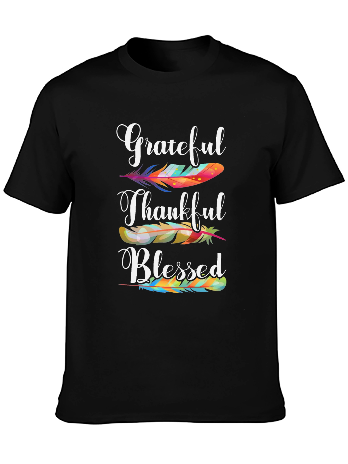 Grateful Thankful Blessed Feather T-Shirt