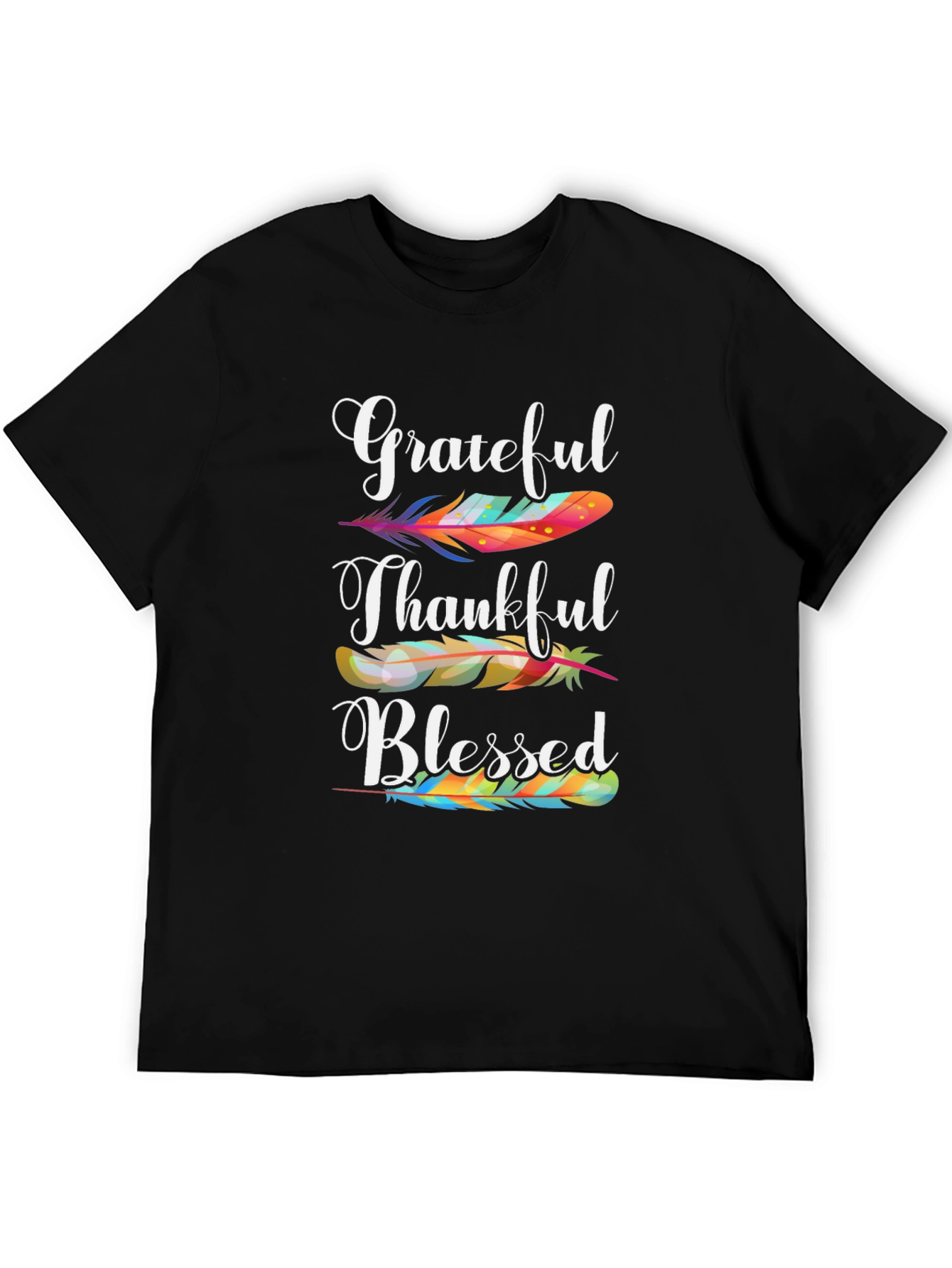 Grateful Thankful Blessed Feather T-Shirt