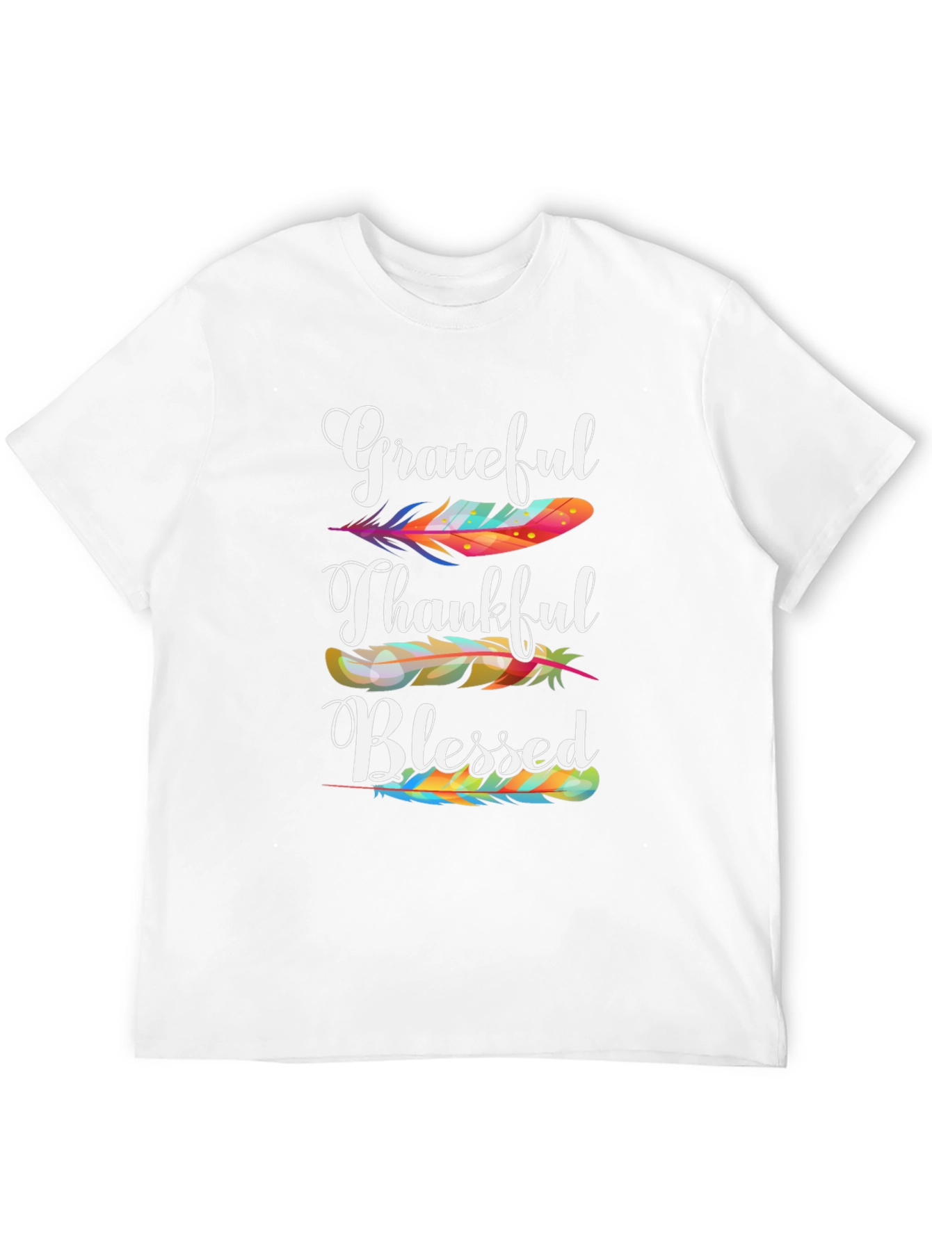 Grateful Thankful Blessed Feather T-Shirt