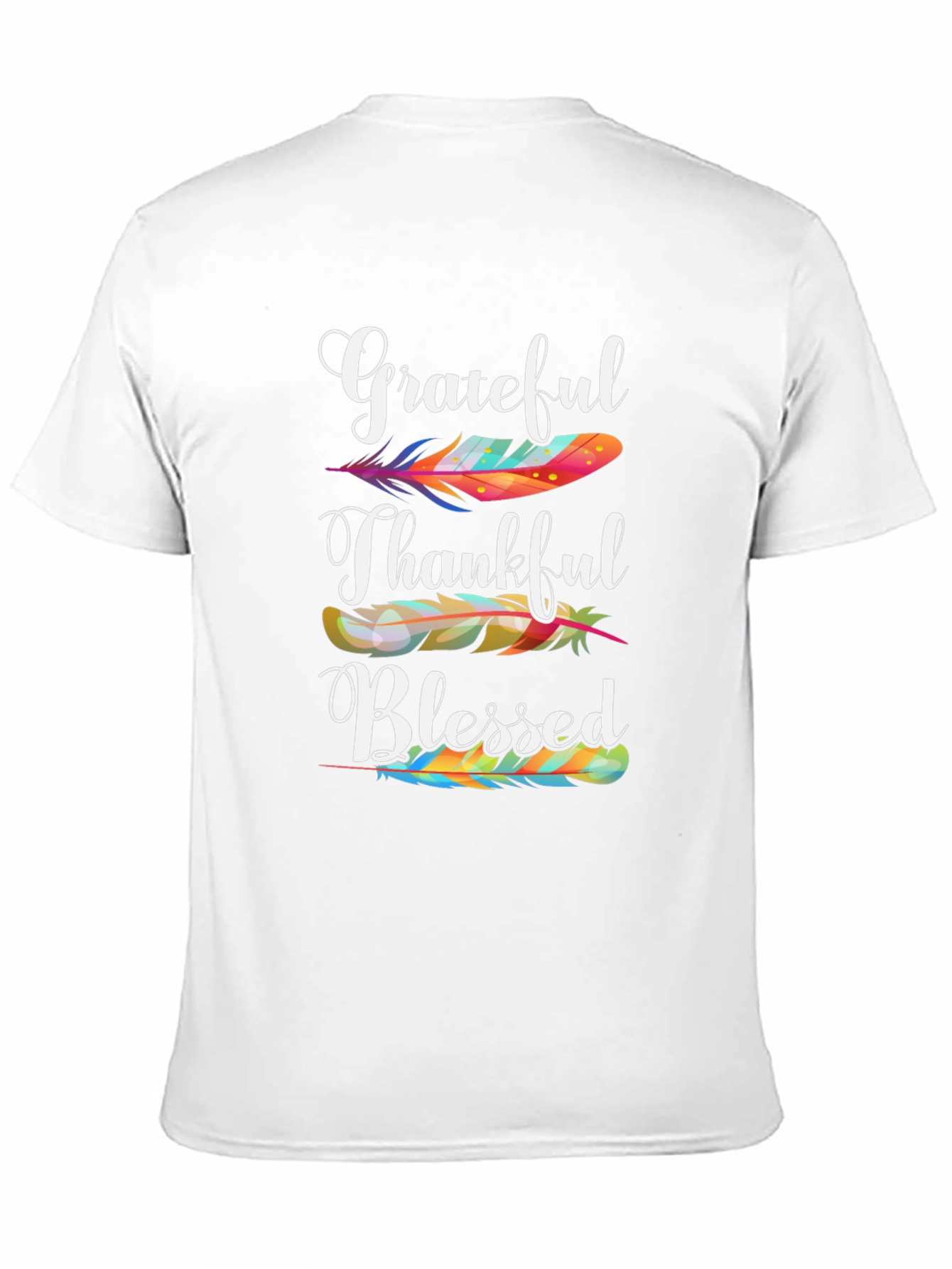 Grateful Thankful Blessed Feather T-Shirt