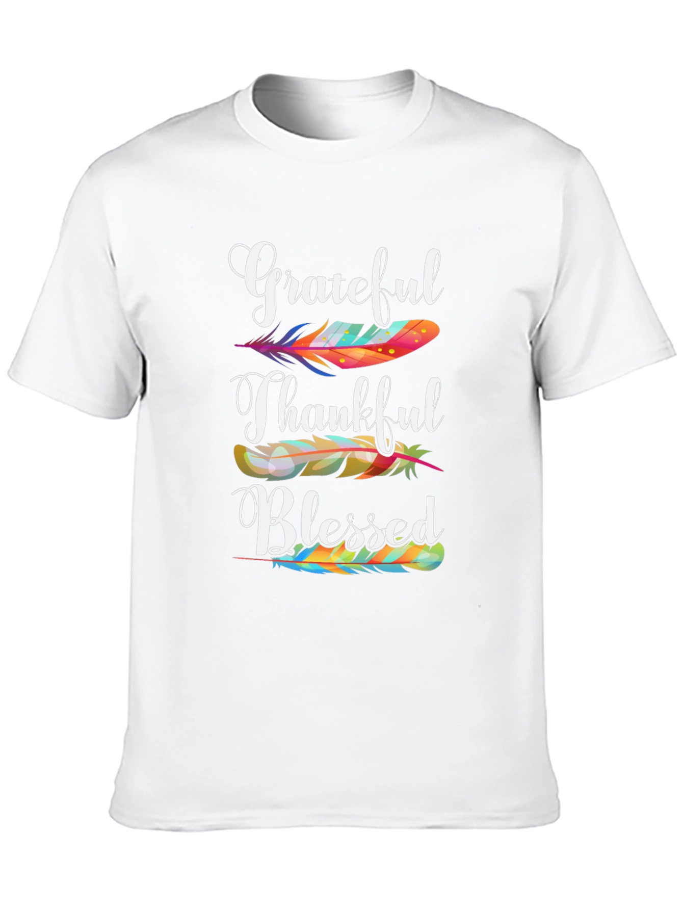 Grateful Thankful Blessed Feather T-Shirt