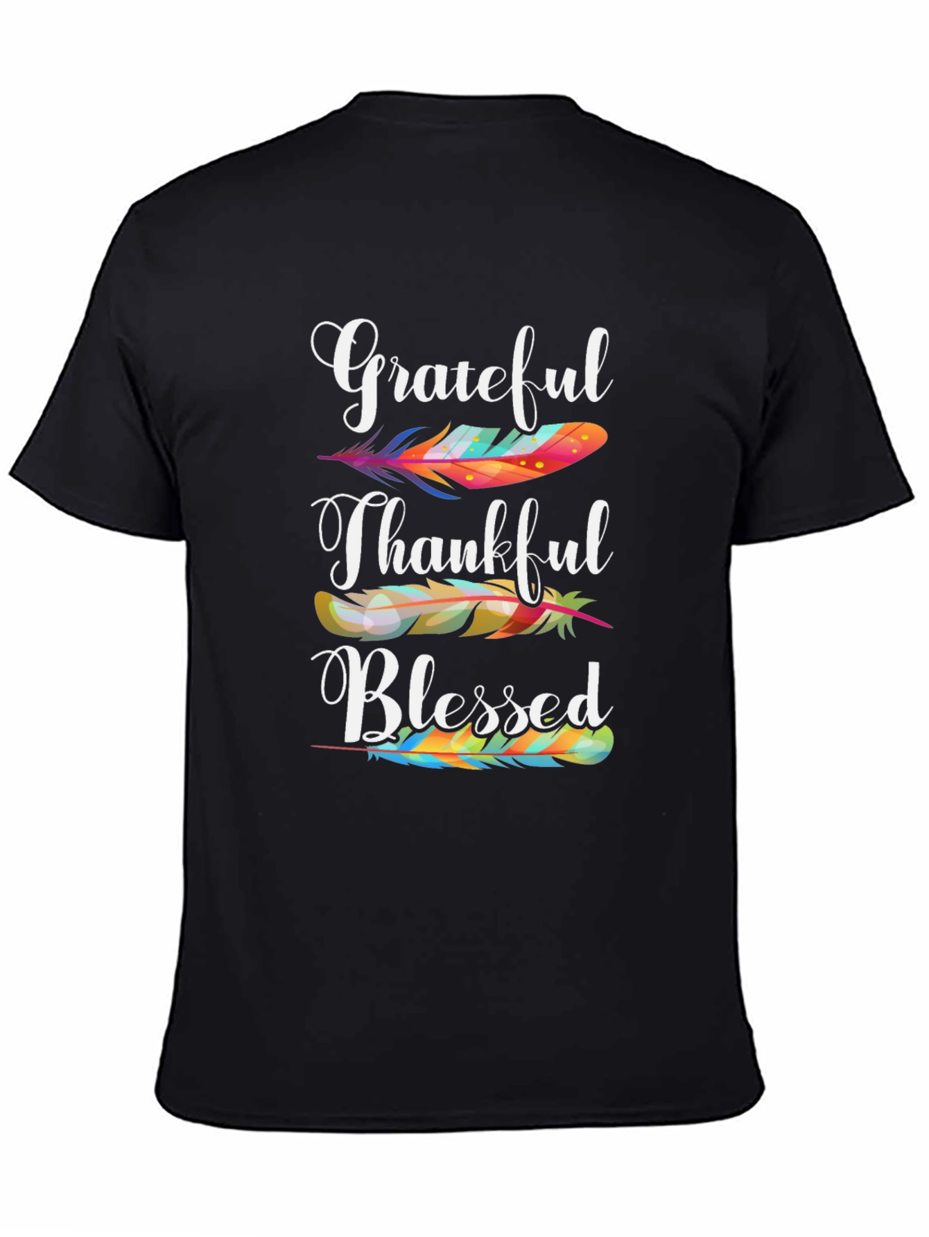 Grateful Thankful Blessed Feather T-Shirt