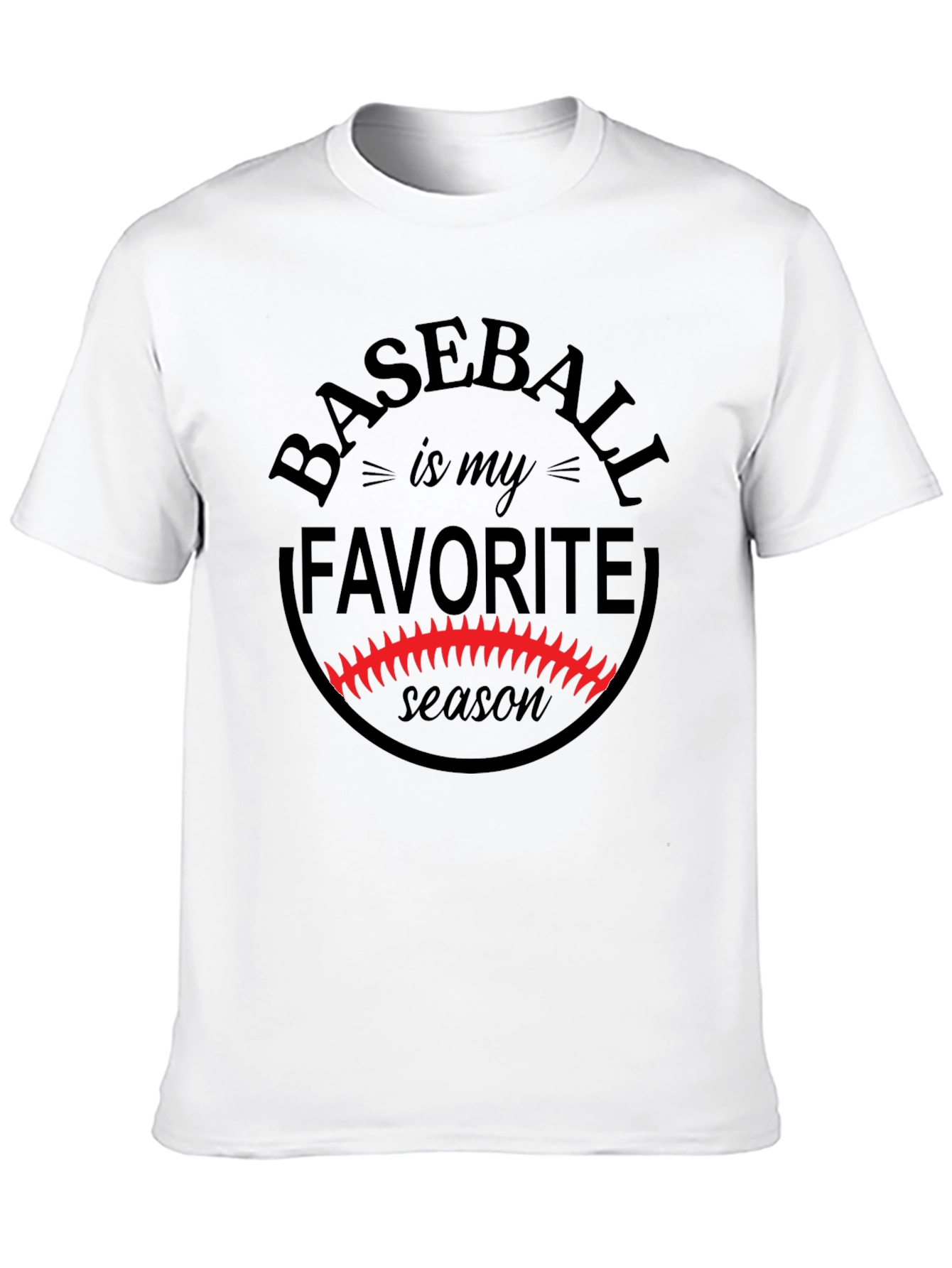 Baseball is My Favorite Season Black Graphic Tee