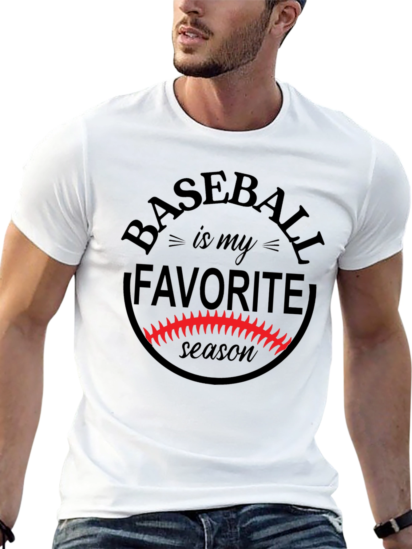 Baseball is My Favorite Season Black Graphic Tee