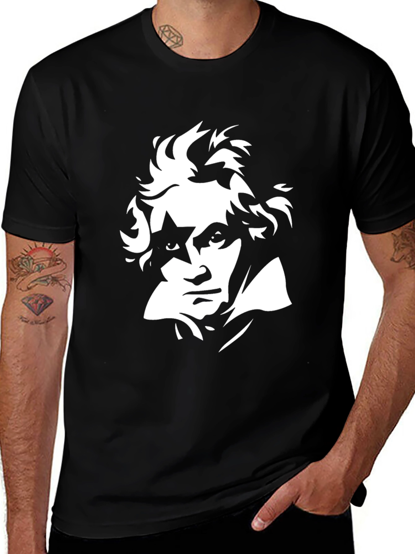 Beethoven Graphic Tee - Black Cotton Blend