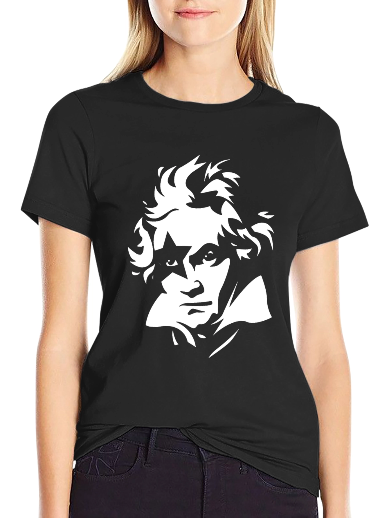 Beethoven Graphic Tee - Black Cotton Blend