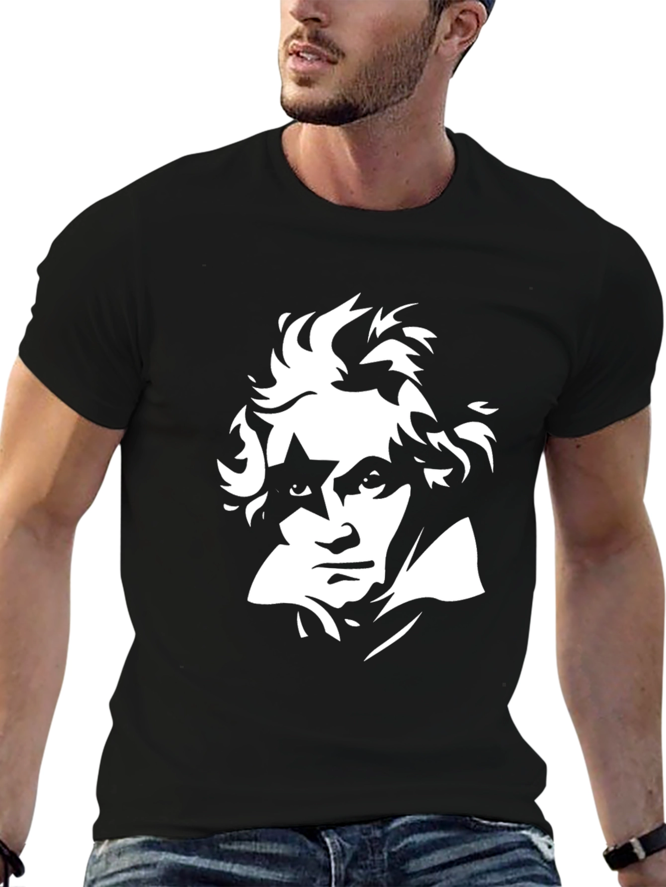 Beethoven Graphic Tee - Black Cotton Blend