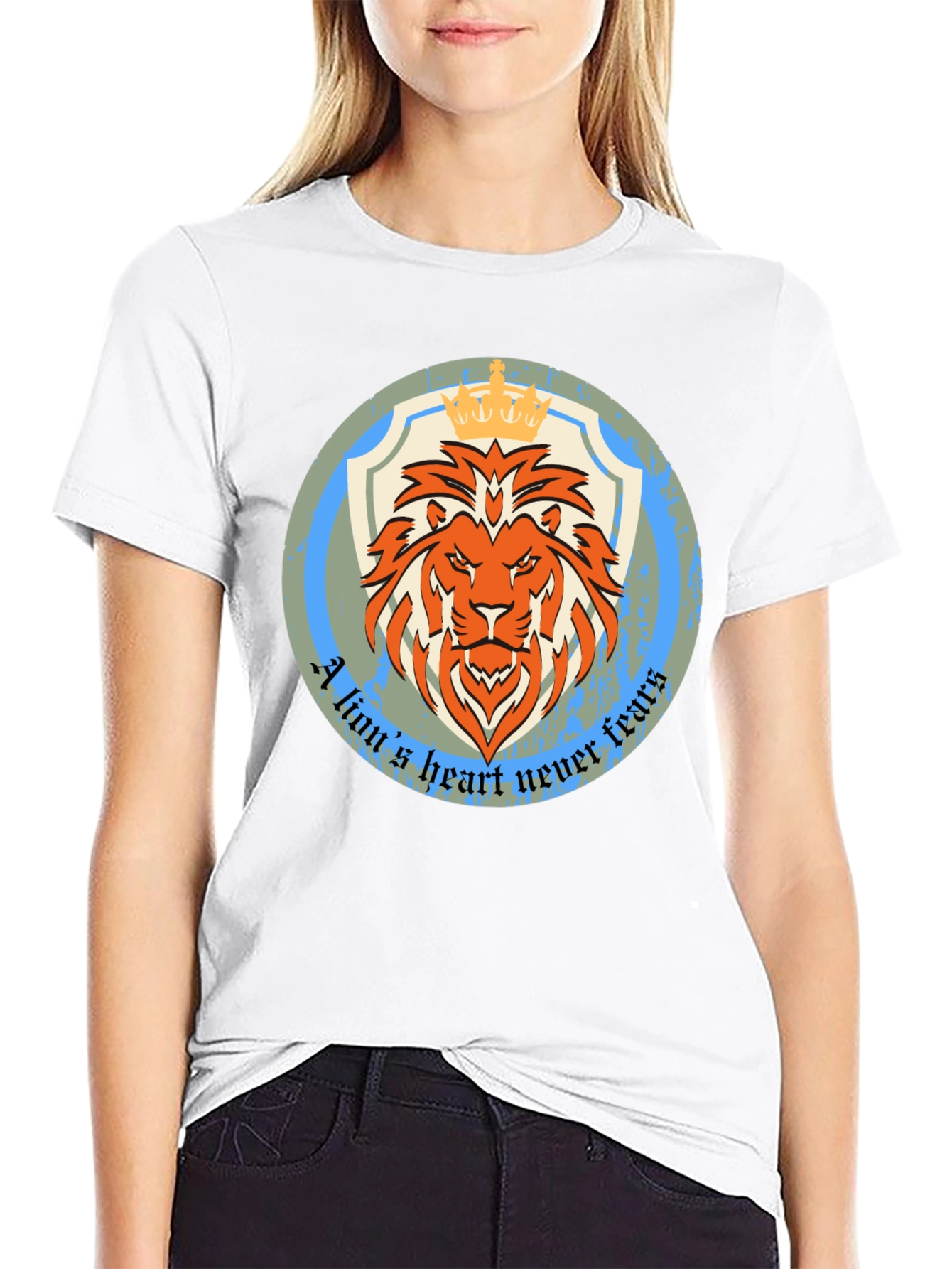 Lion Heart Graphic Tee - Never Fears