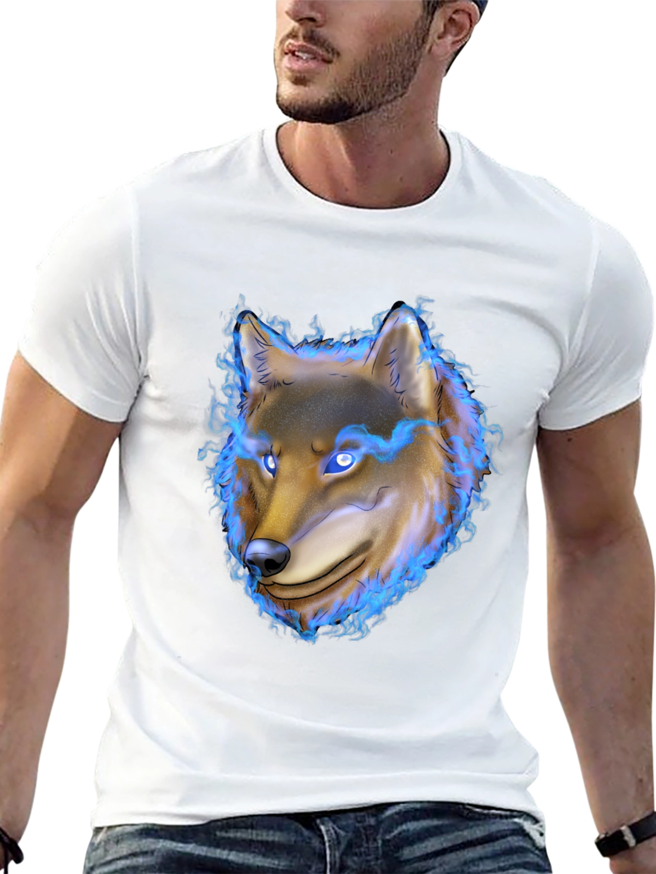 Wolf Head Graphic Tee - Mens Black T-Shirt