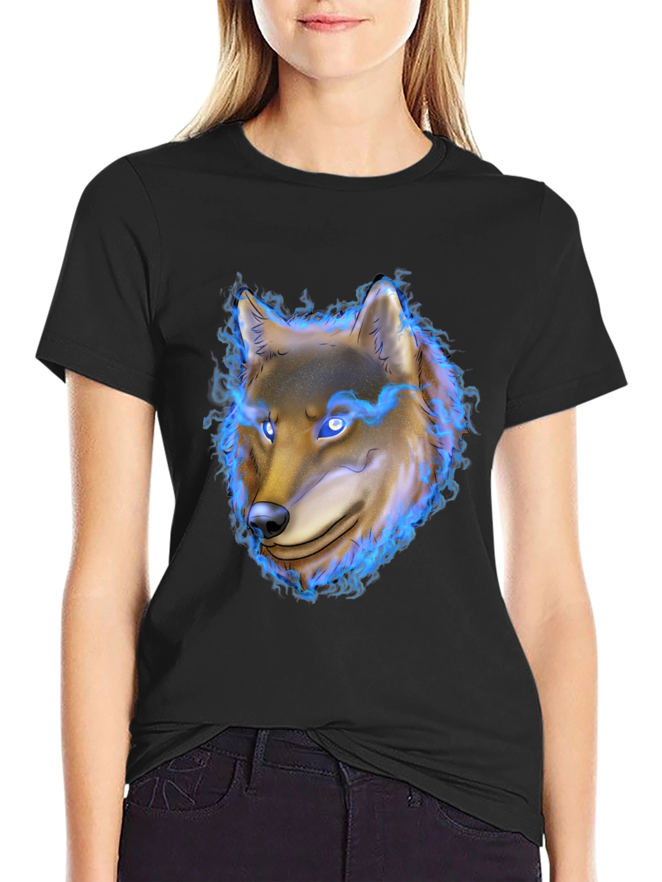 Wolf Head Graphic Tee - Mens Black T-Shirt