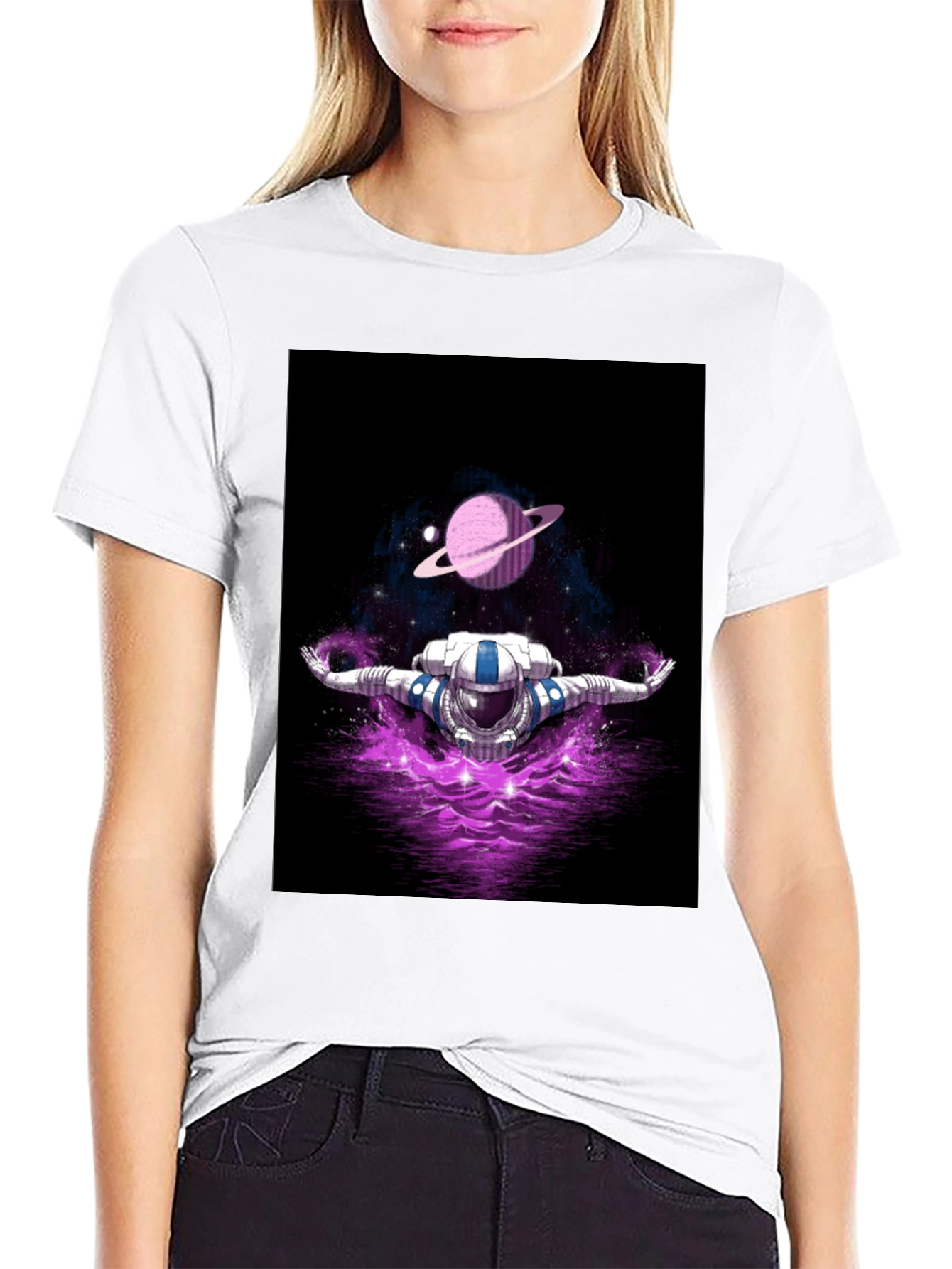 Astronaut in Space T-Shirt - Galaxy Design