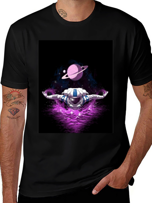 Astronaut in Space T-Shirt - Galaxy Design