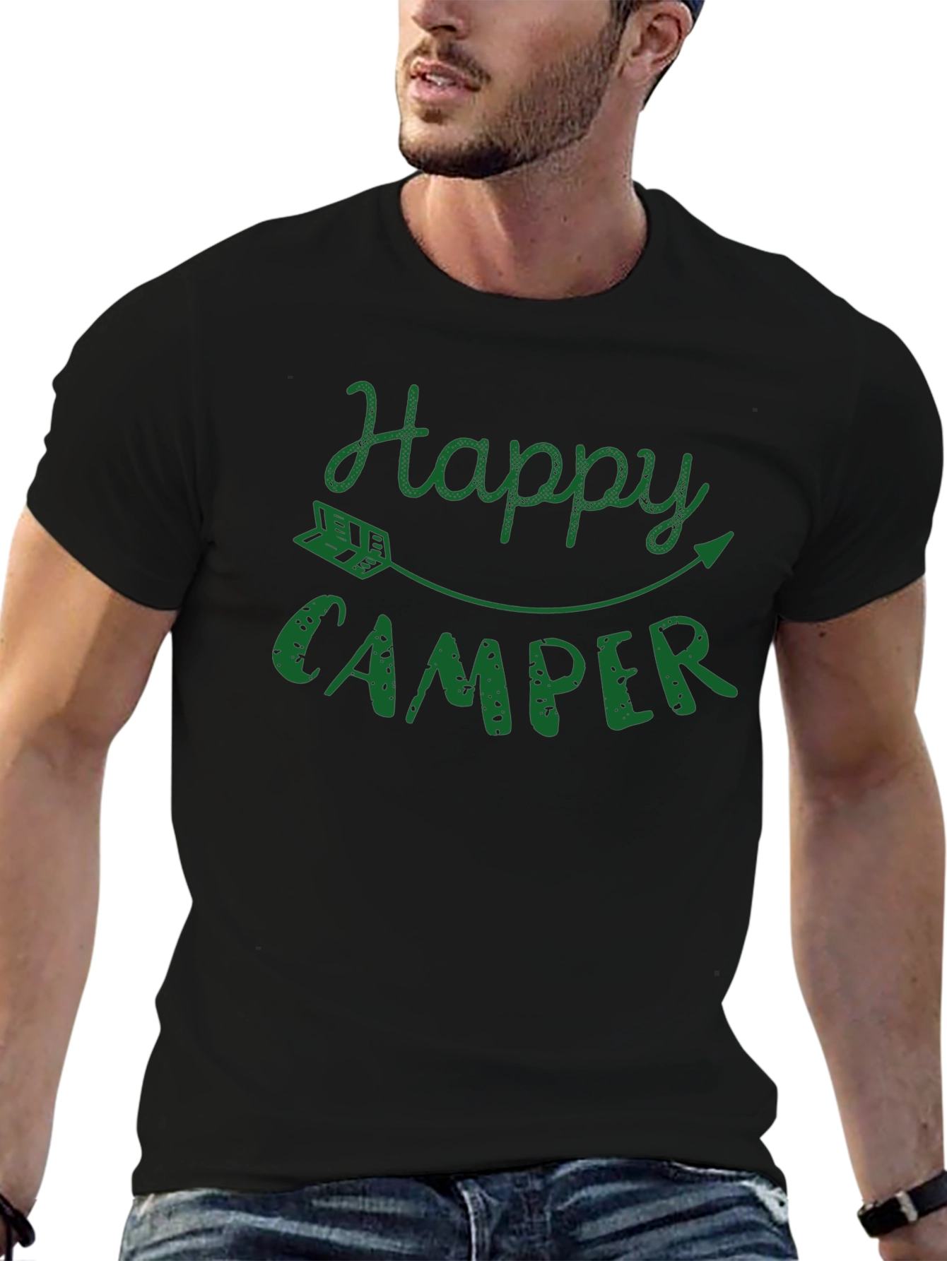 Happy Camper Graphic Tee - Outdoor Adventure Shirt