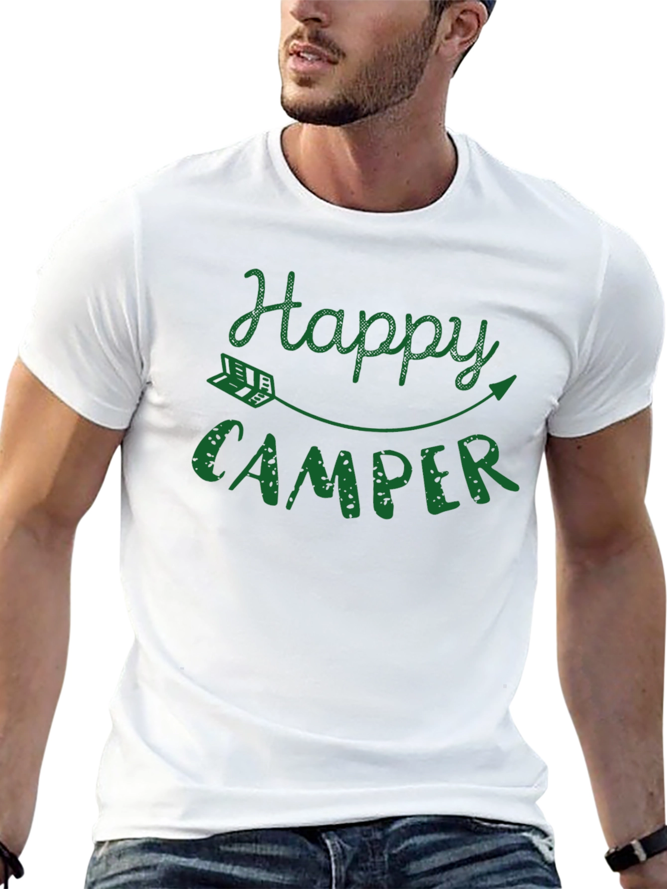 Happy Camper Graphic Tee - Outdoor Adventure Shirt
