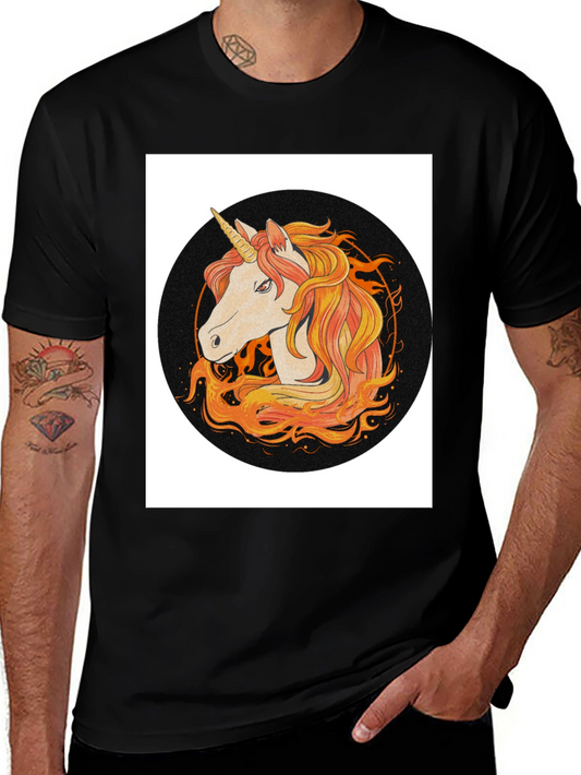 Unicorn Graphic Tee - Black Cotton Blend