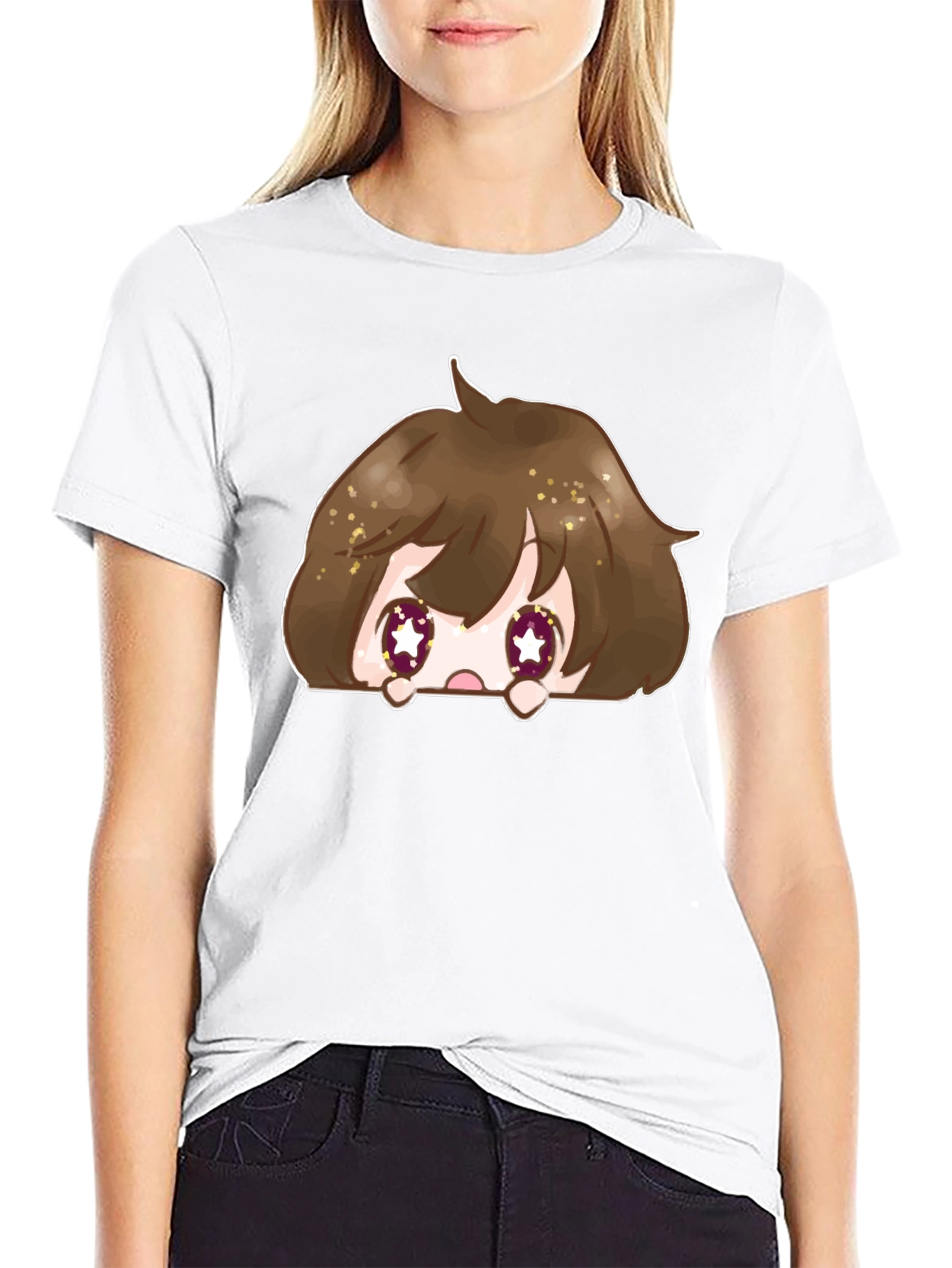 Anime Peek-a-Boo Graphic T-Shirt
