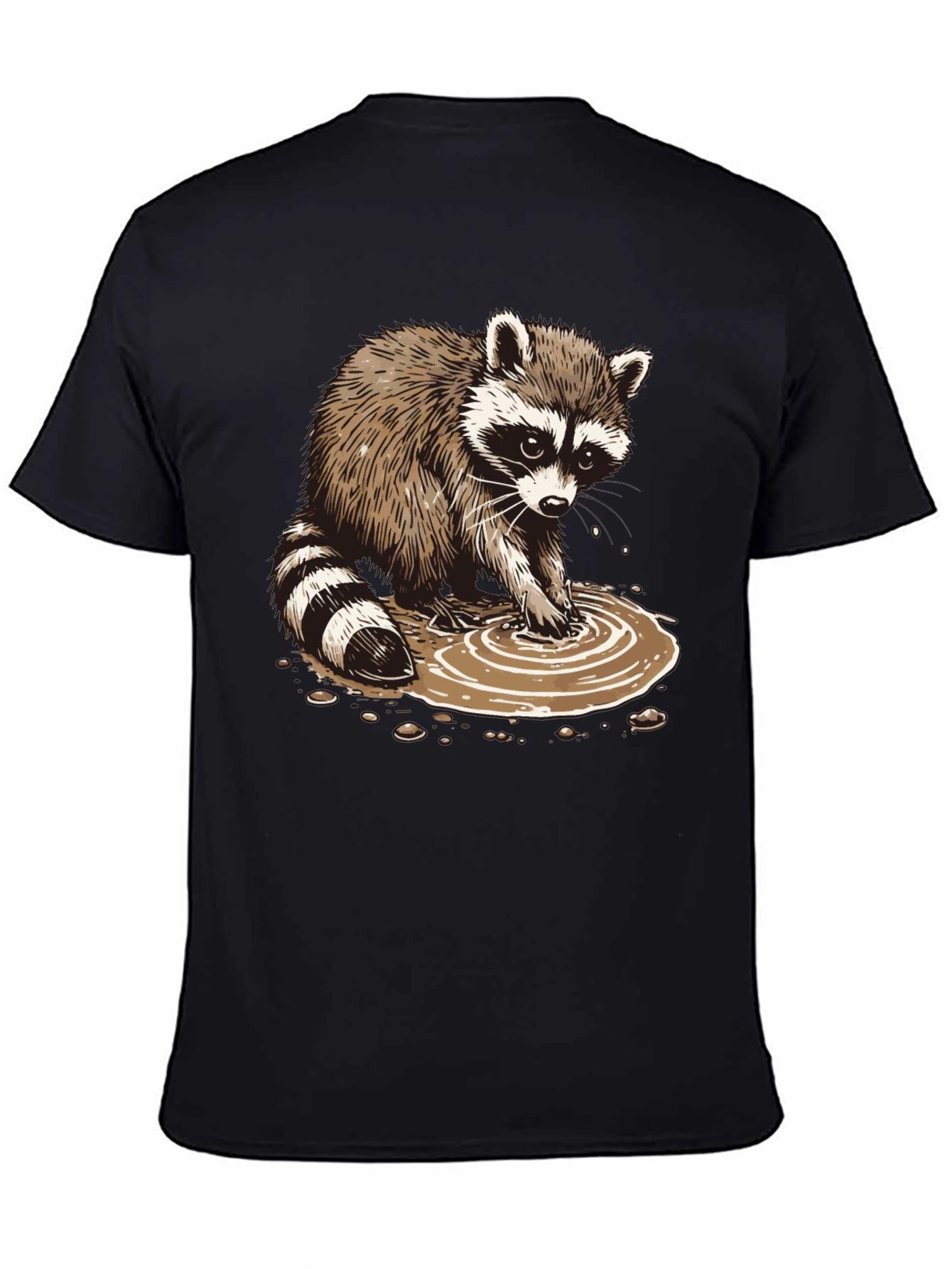 Raccoon Puddle Graphic Tee - Soft Cotton Blend