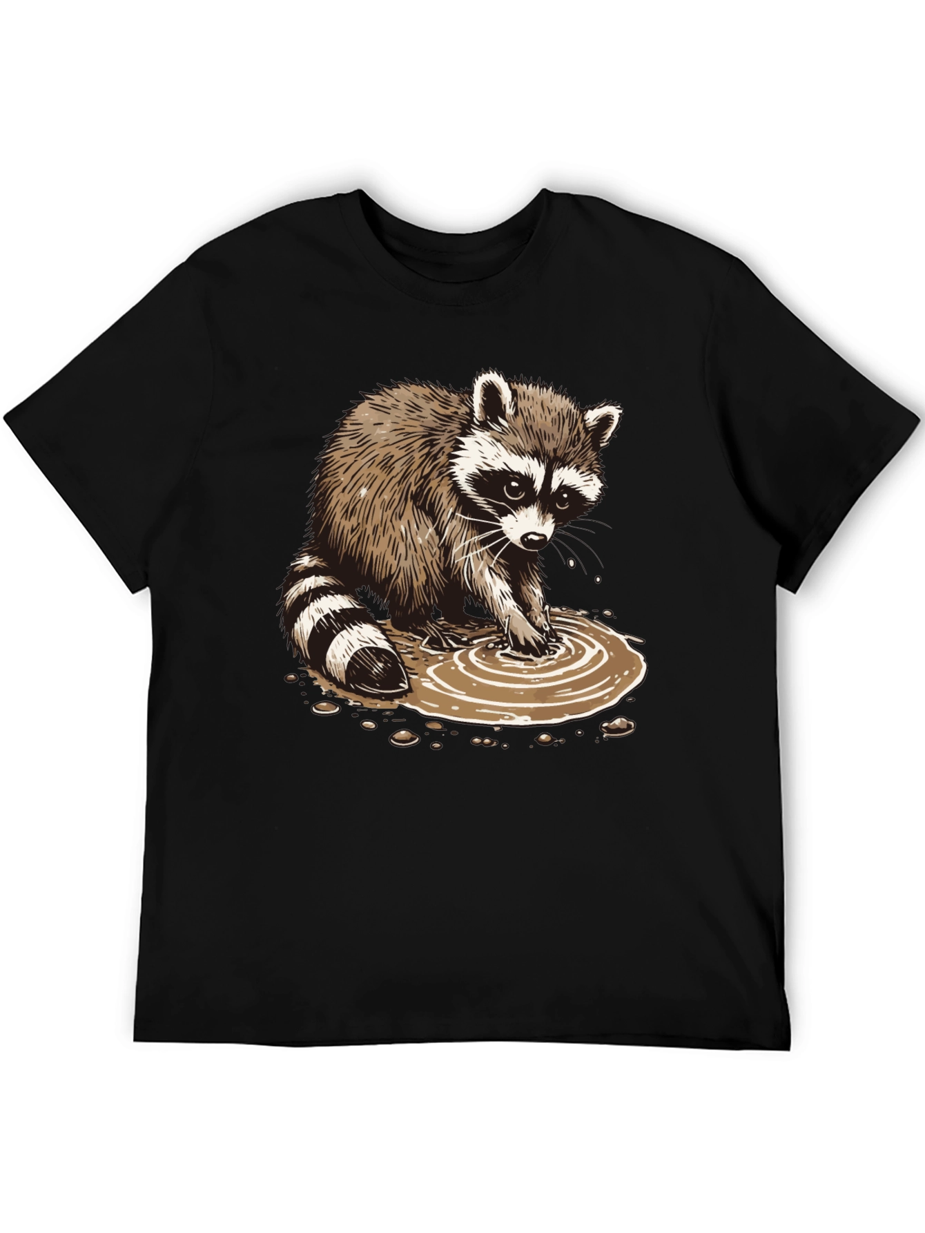 Raccoon Puddle Graphic Tee - Soft Cotton Blend
