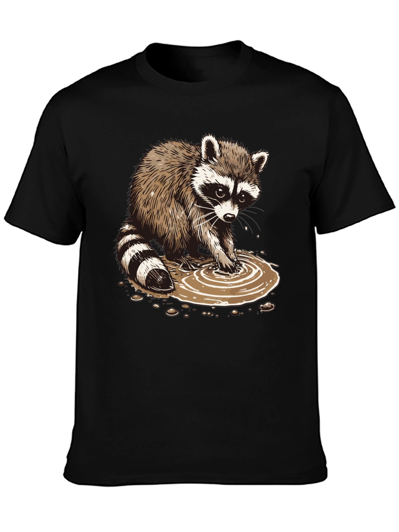 Raccoon Puddle Graphic Tee - Soft Cotton Blend