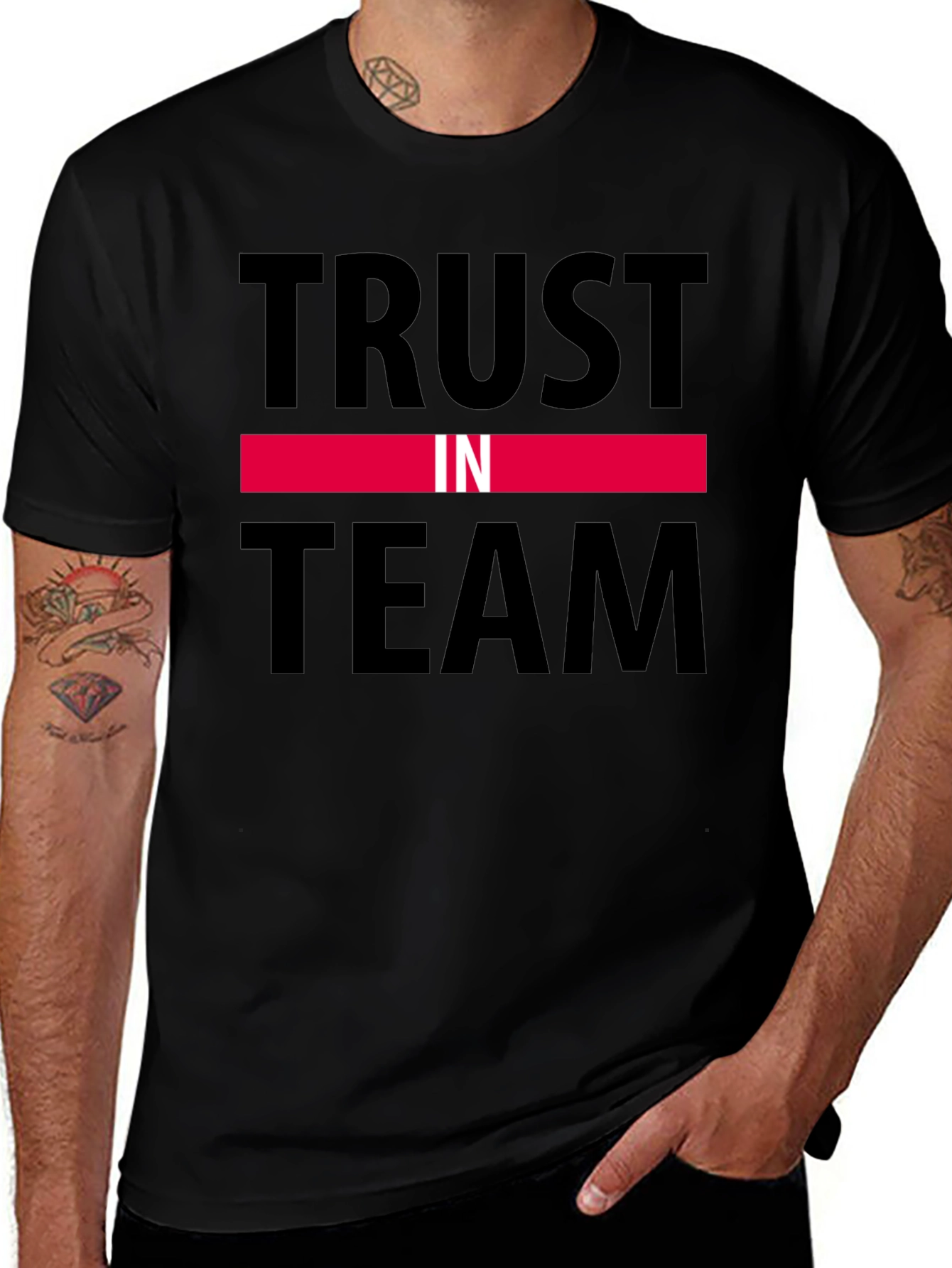 Trust in Team Black Graphic T-Shirt