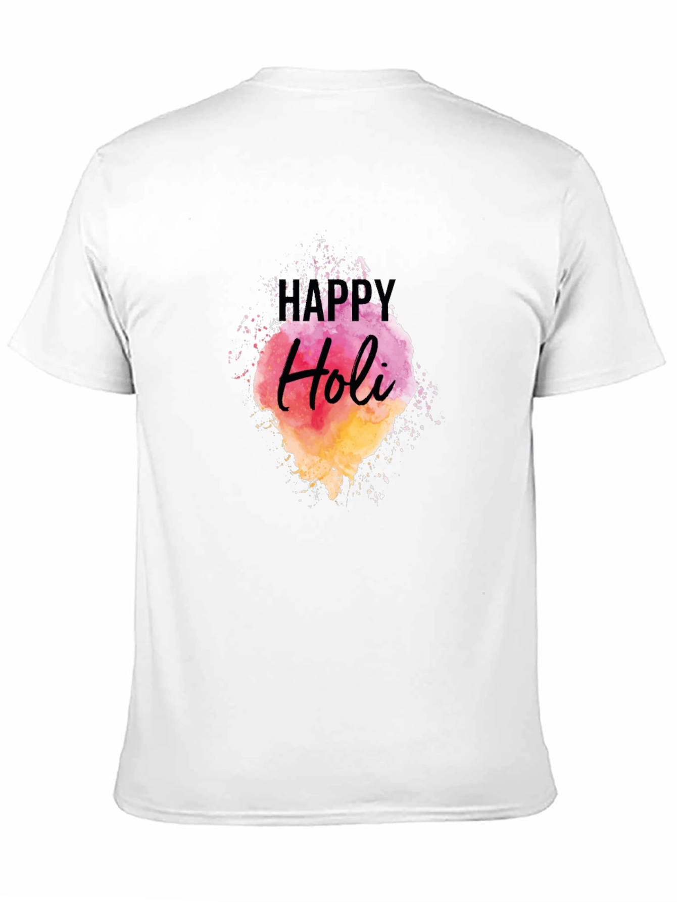 Happy Holi Black Graphic Tee