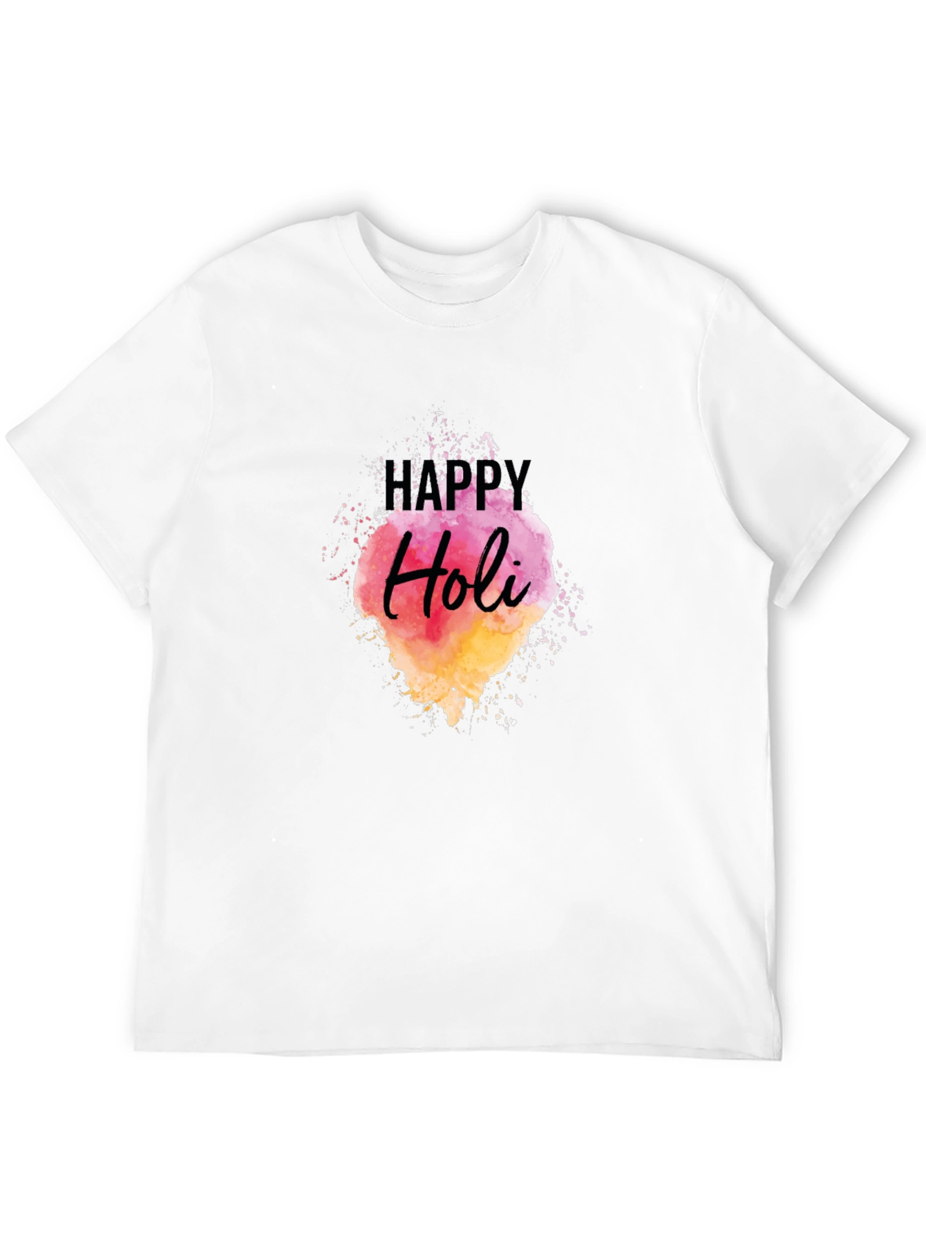 Happy Holi Black Graphic Tee