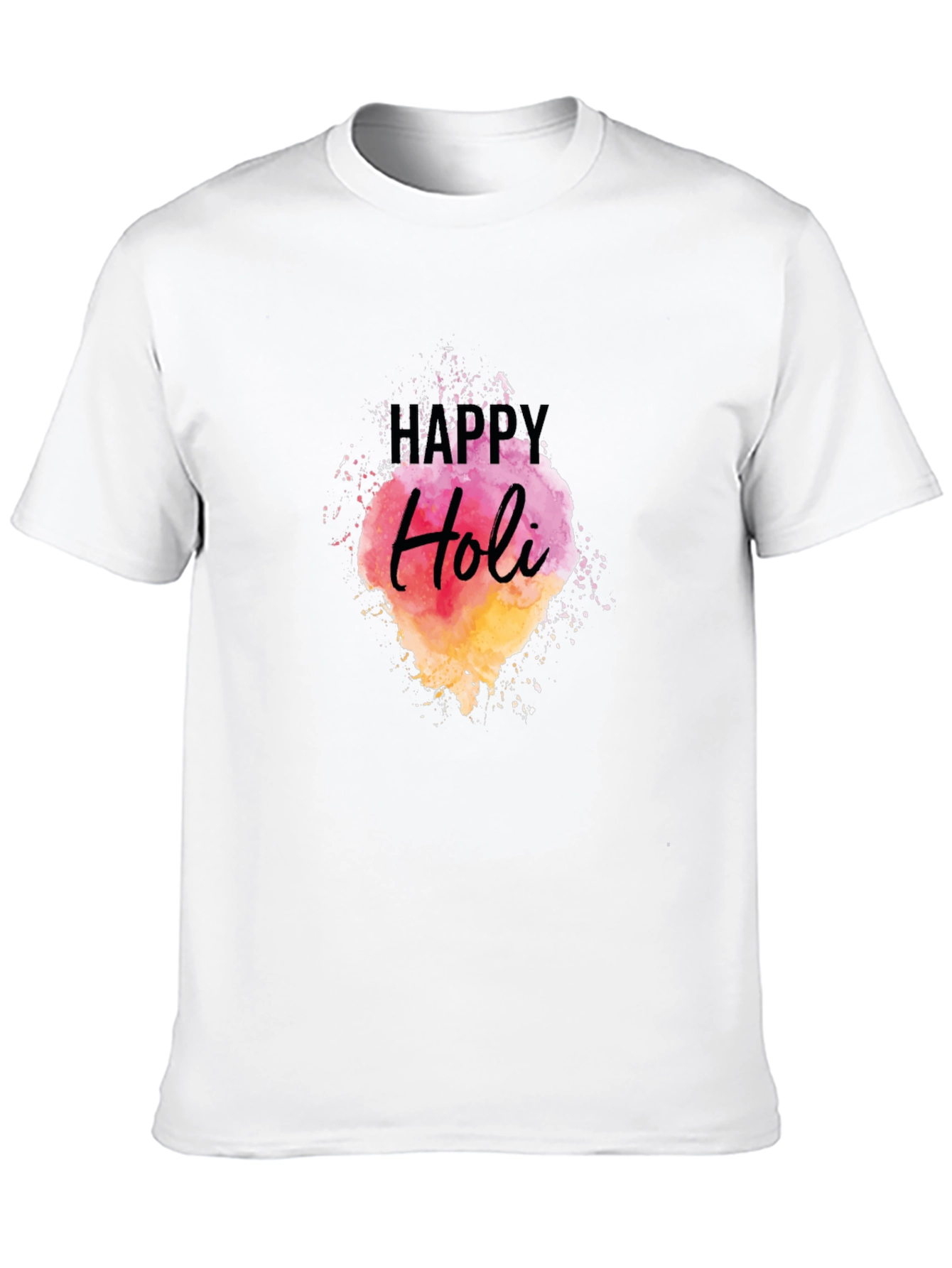 Happy Holi Black Graphic Tee