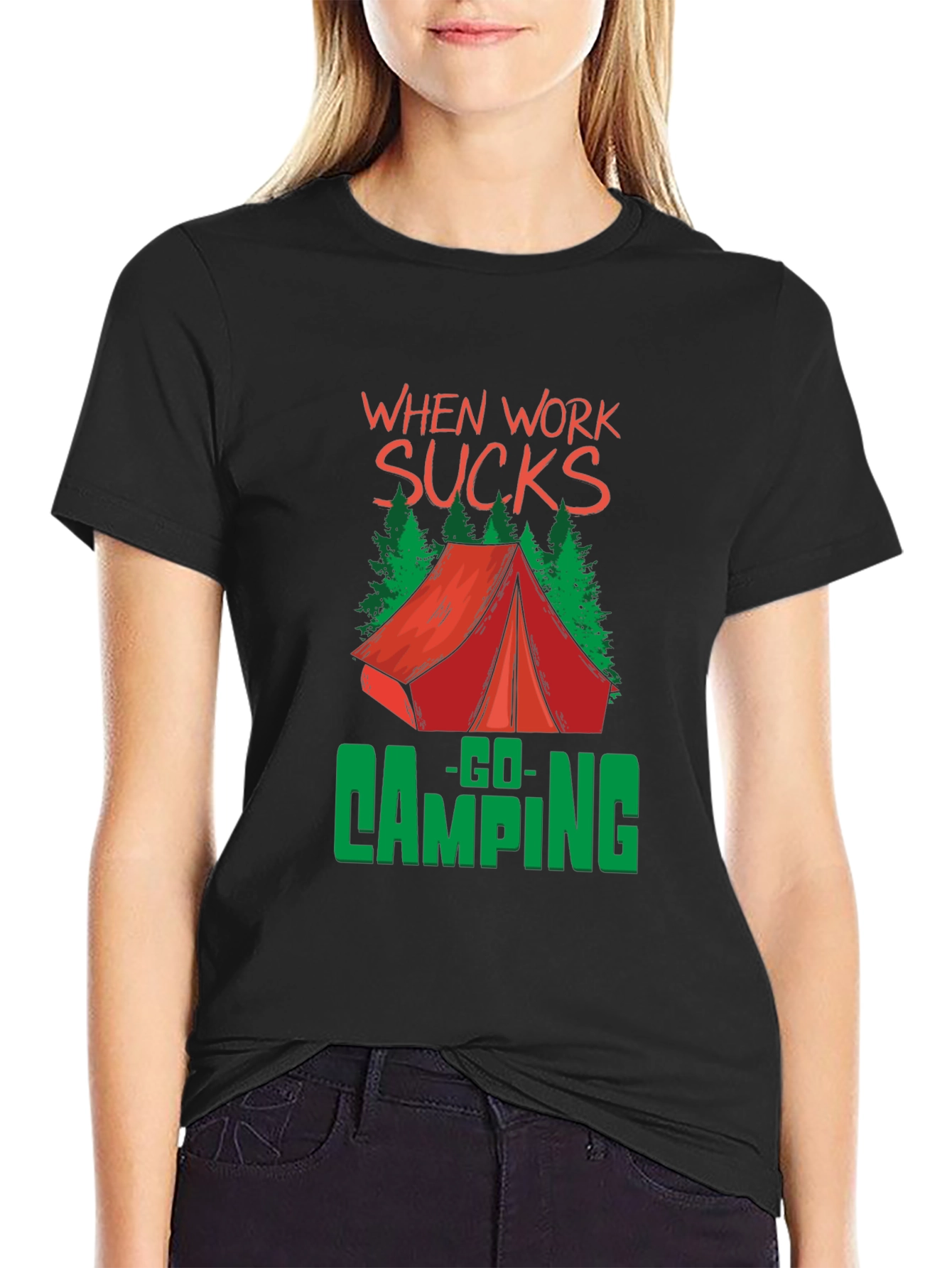 When Work Sucks Go Camping Graphic Tee