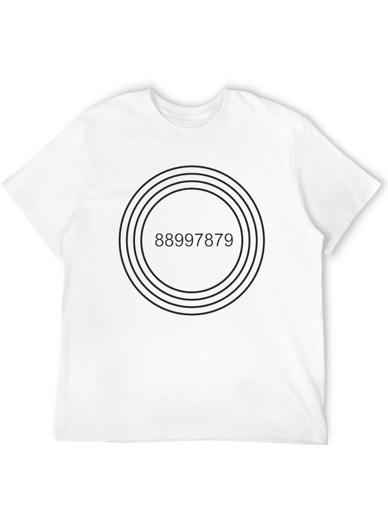 Simple Black Graphic Tee with Number Design
