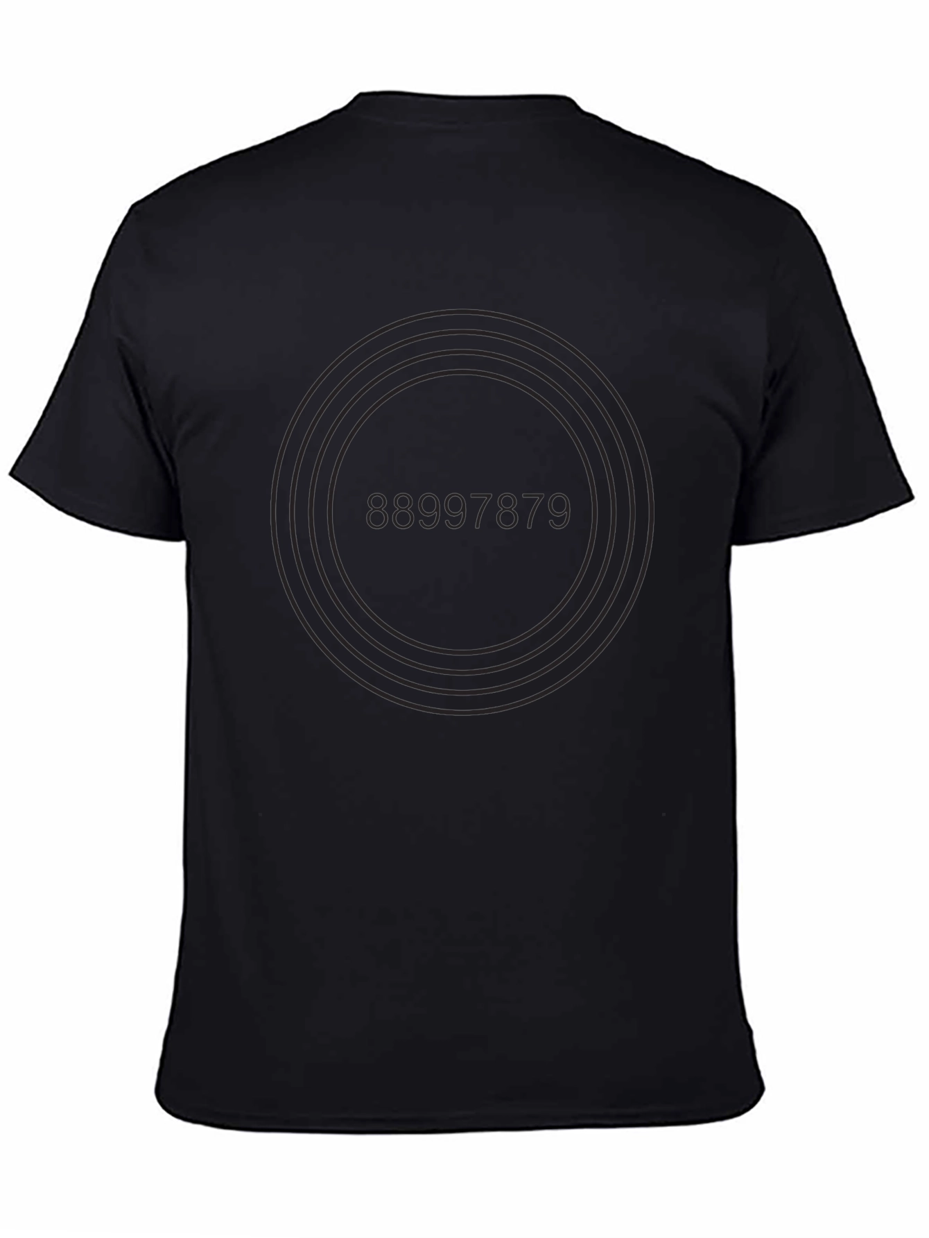 Simple Black Graphic Tee with Number Design