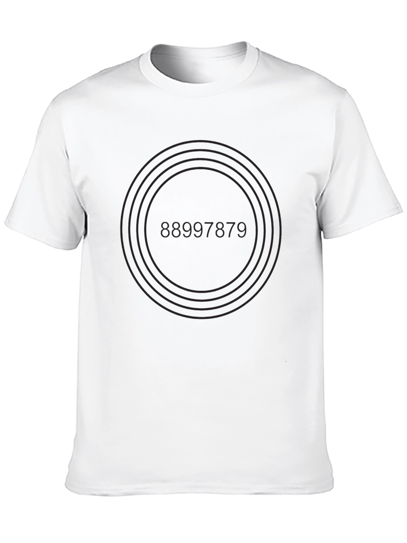 Simple Black Graphic Tee with Number Design