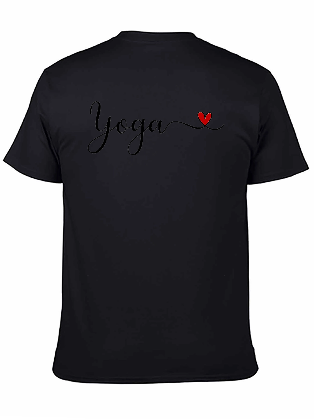 Yoga Heart Graphic Black T-Shirt