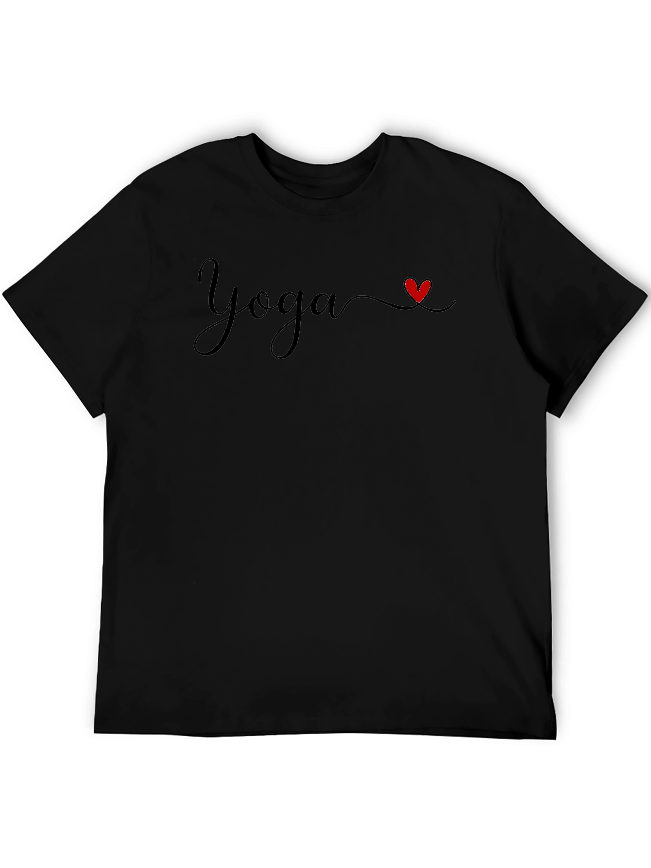 Yoga Heart Graphic Black T-Shirt