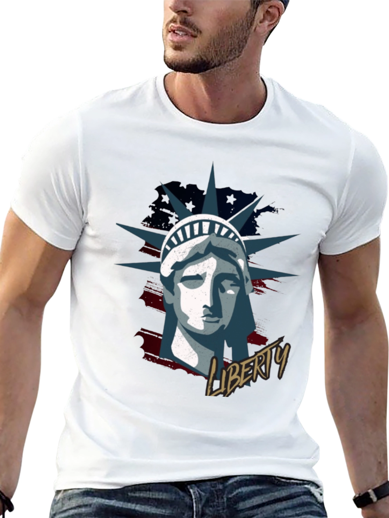 Statue of Liberty Graphic Print Tee