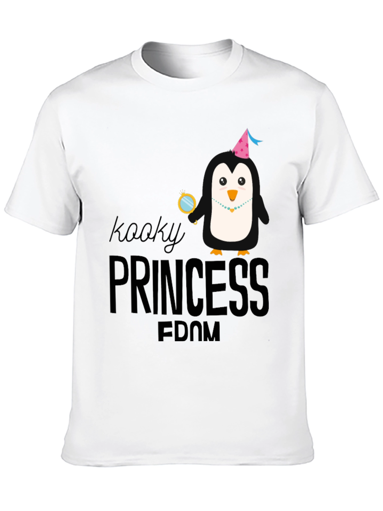 Kooky Princess Penguin Black T-Shirt