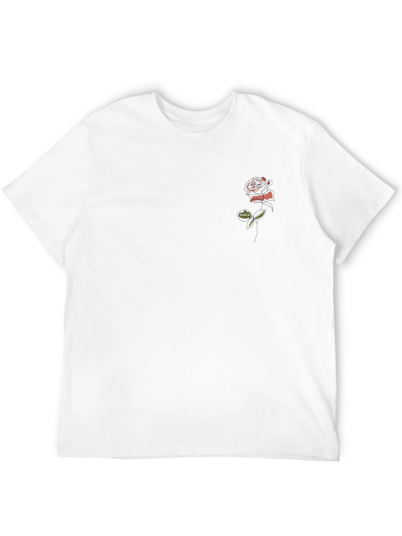 Black T-Shirt with Rose Graphic