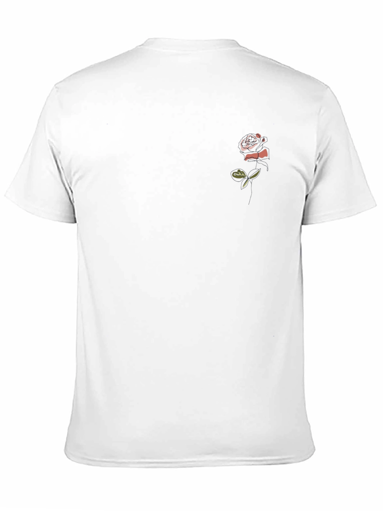 Black T-Shirt with Rose Graphic