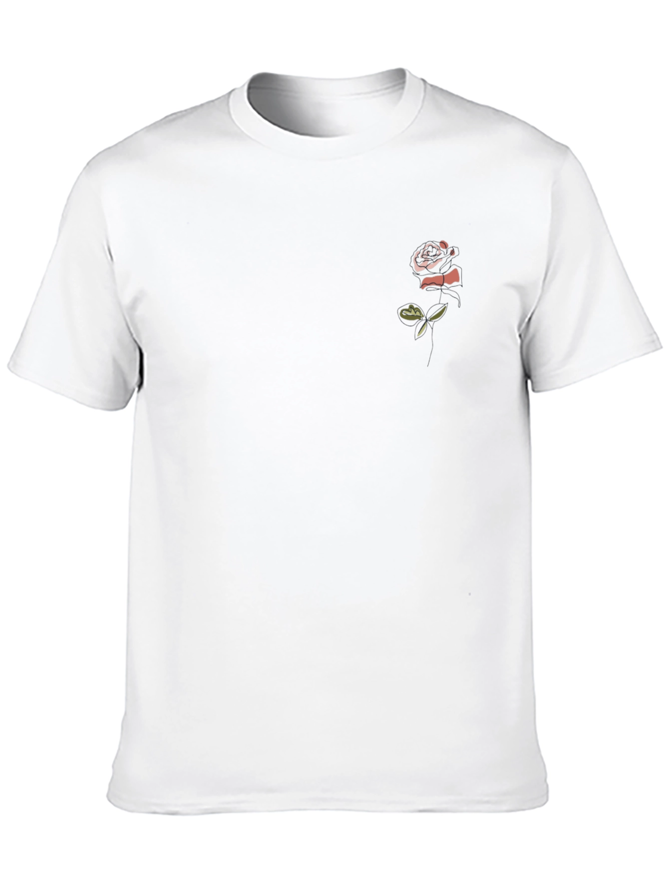 Black T-Shirt with Rose Graphic
