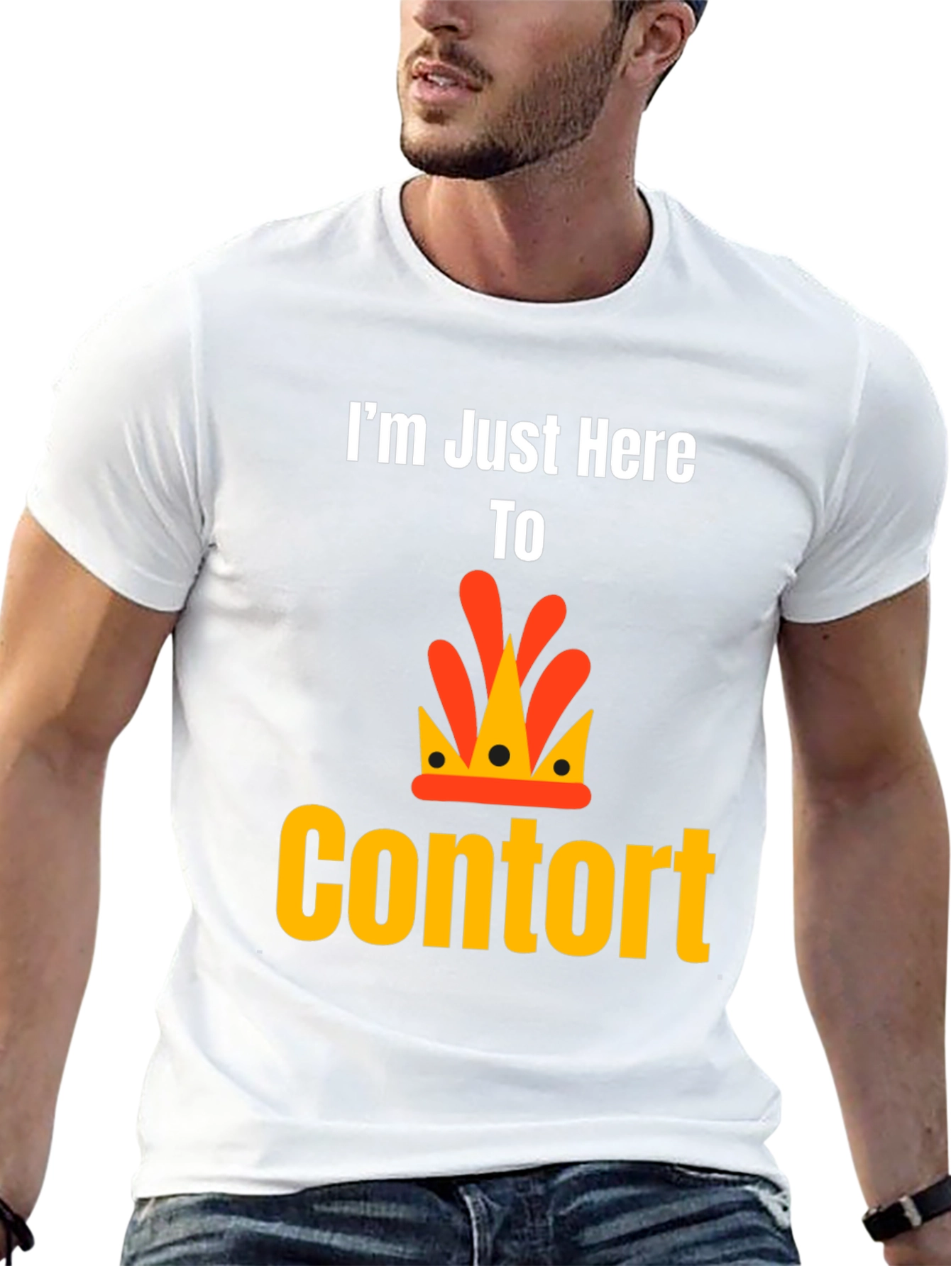 Im Just Here To Contort Black T-Shirt