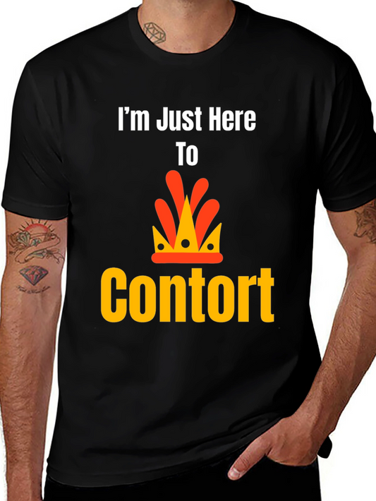 Im Just Here To Contort Black T-Shirt