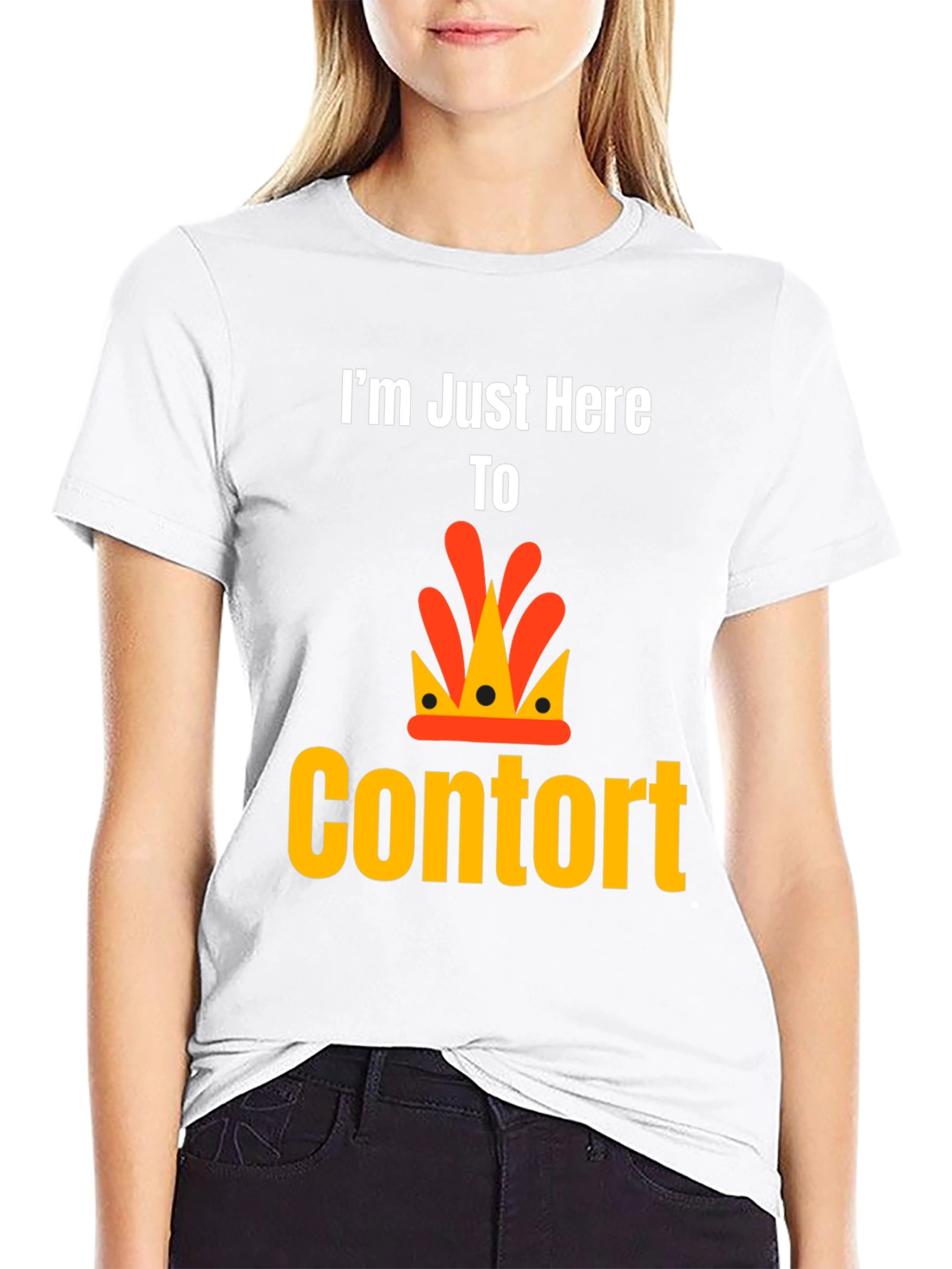 Im Just Here To Contort Black T-Shirt