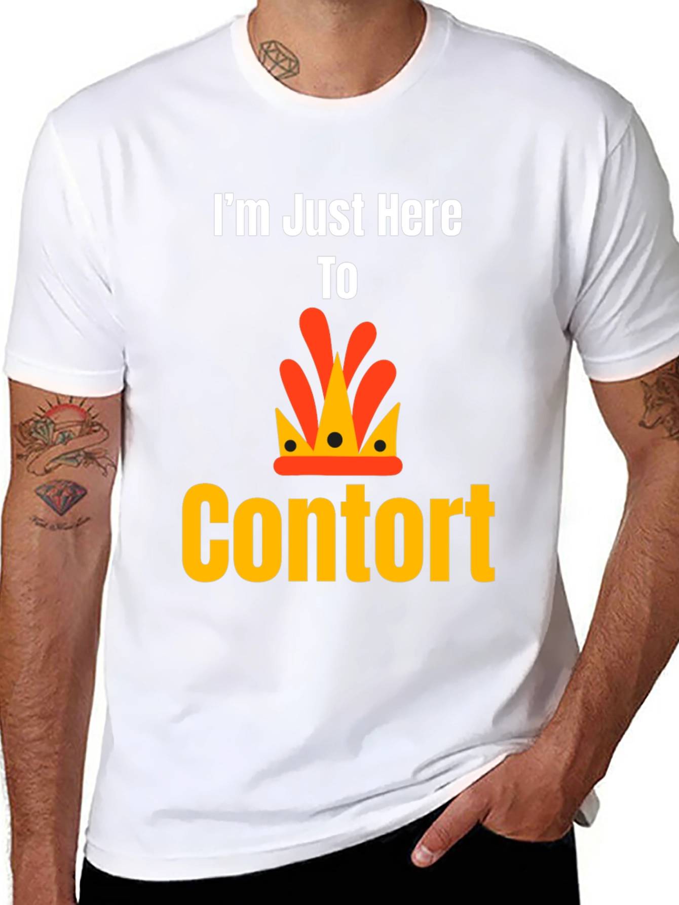 Im Just Here To Contort Black T-Shirt