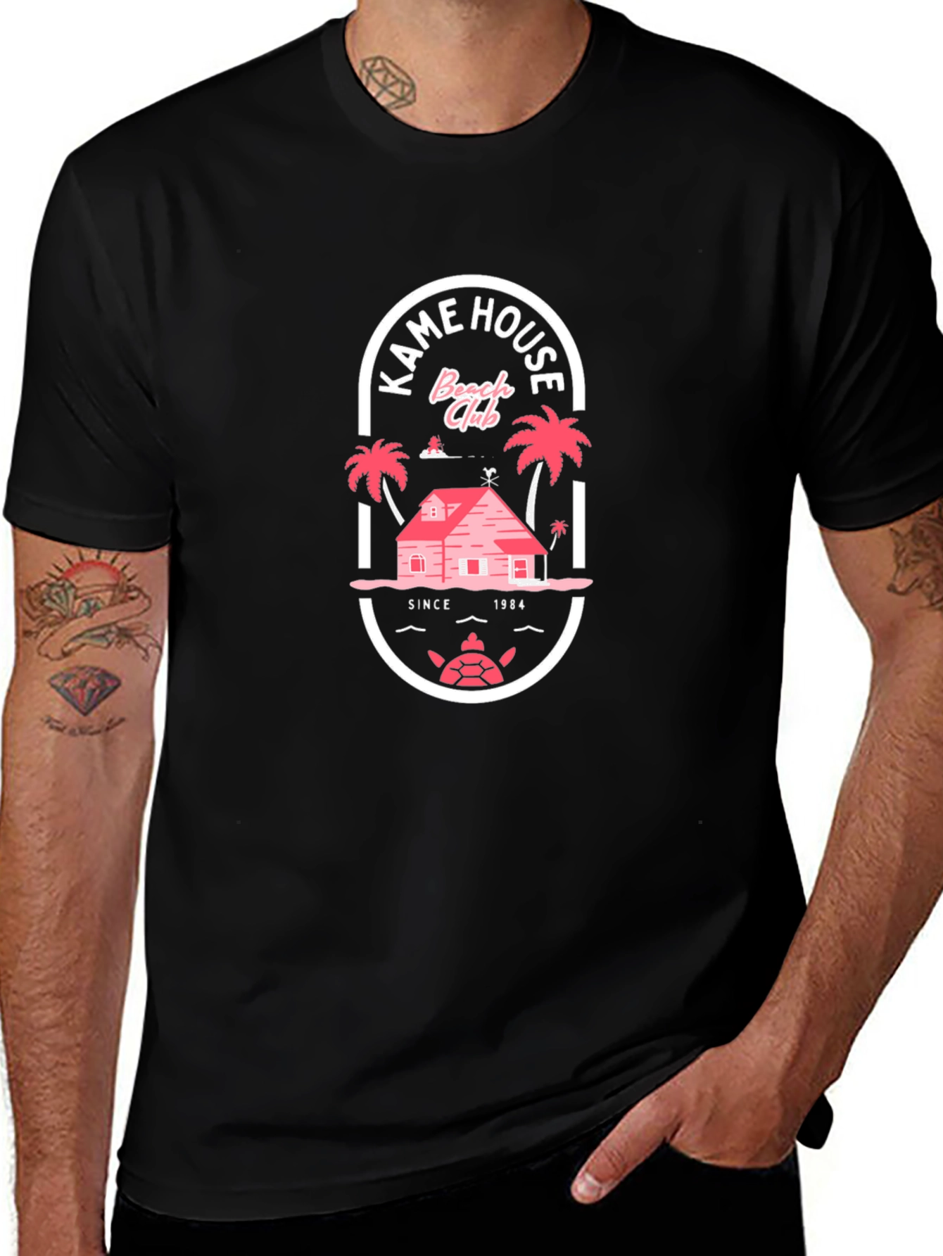 Kame House Beach Club Black T-Shirt